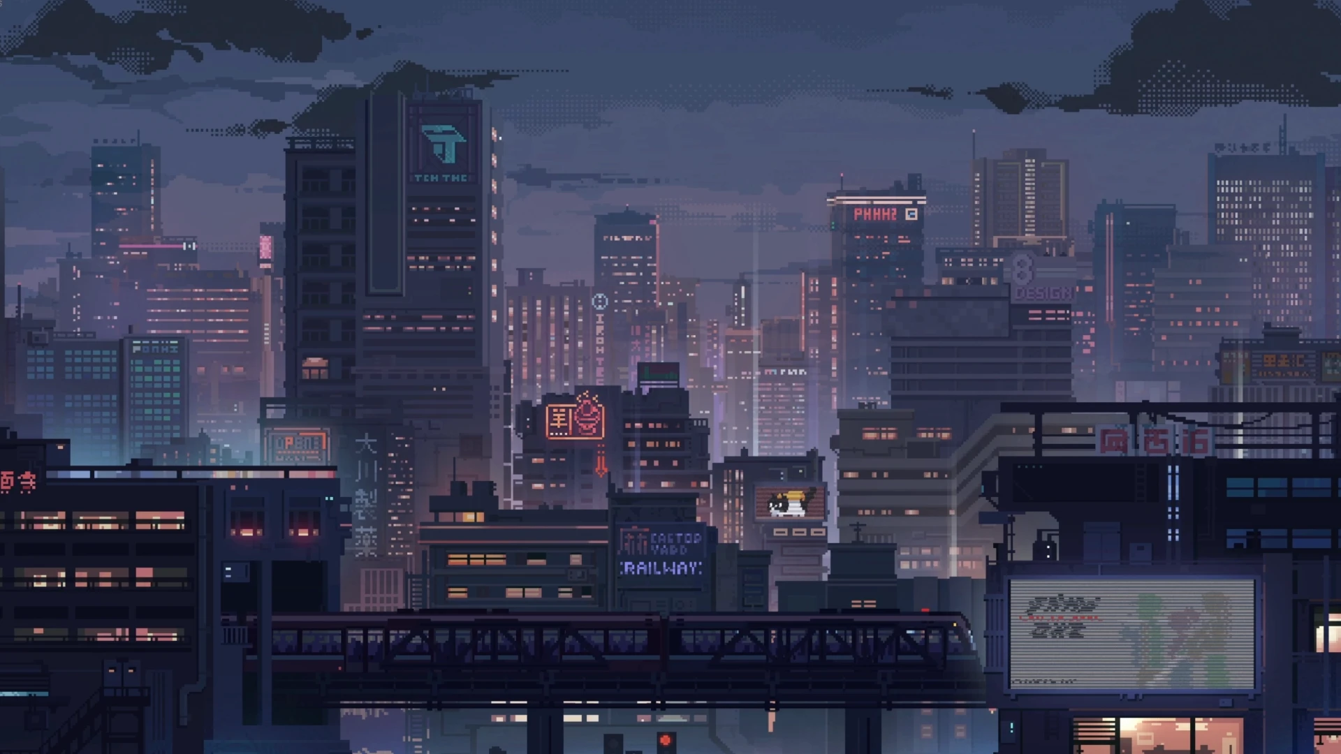 1920x1080 Cyberpunk Night City Pixel Art