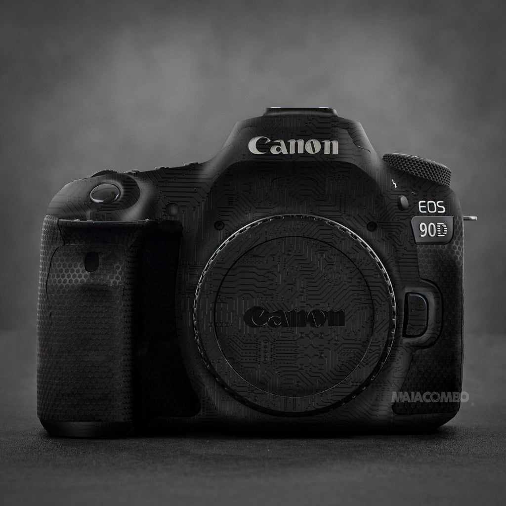 1024x1024 Canon M50 Mark 2 (Mark II) Camera Skin/ Wrap Black Brushed Titanium / Leather