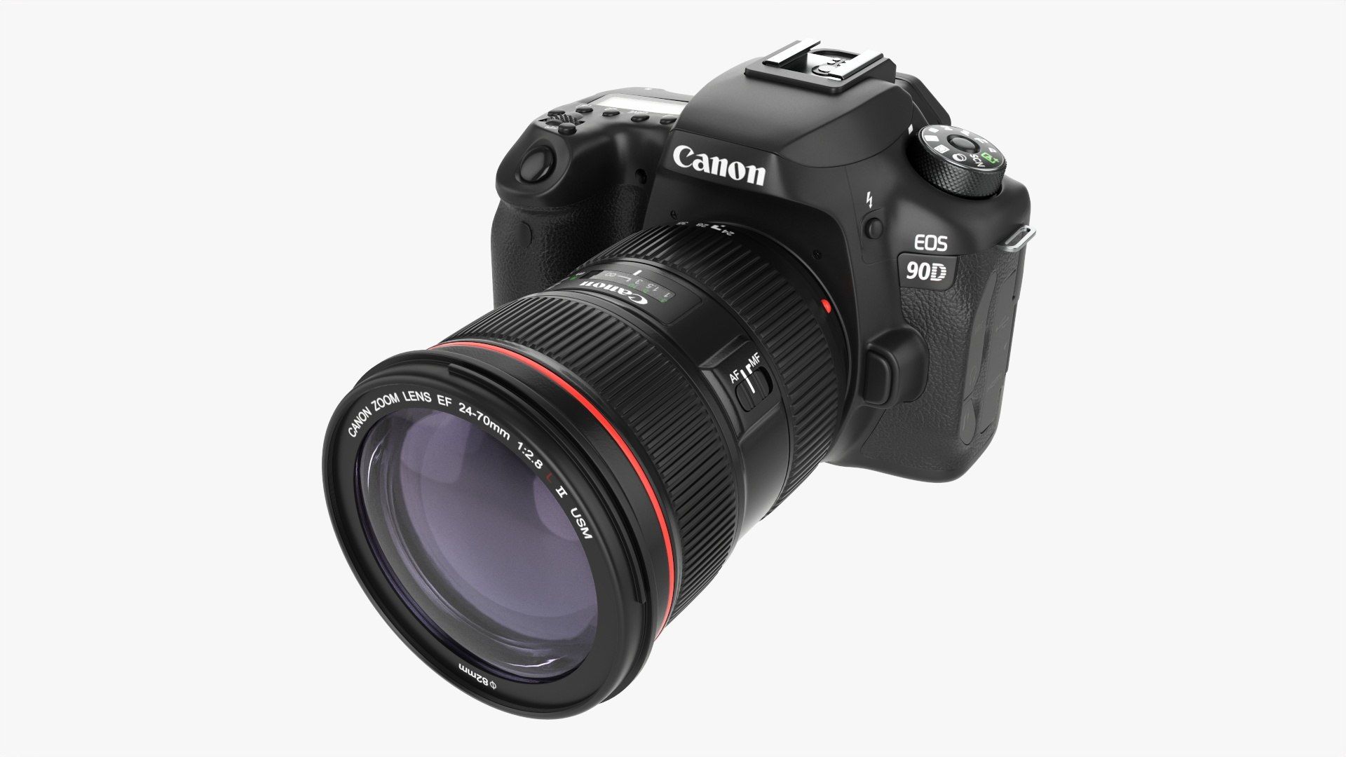 1920x1080 3D Canon EOS 90D DSLR Camera EF 24 70mm F2.8L II USM Lens 01