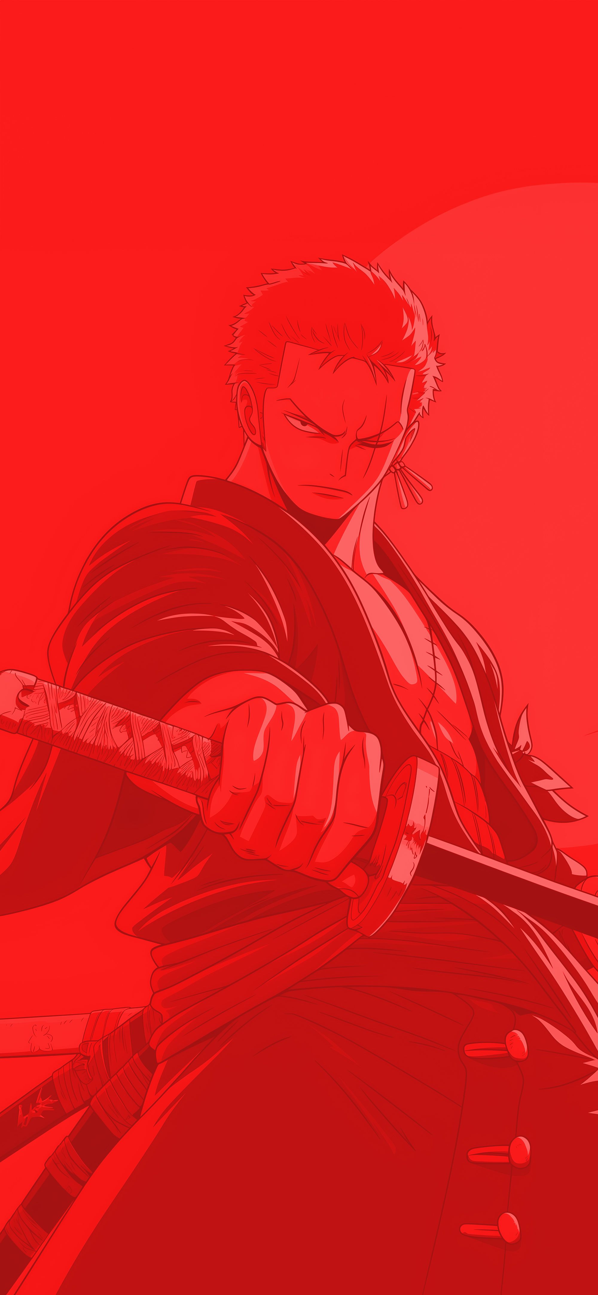 2000x4329 ⚔️ Roronoa Zoro Cool Red Wallpaper One Piece Wallpaper