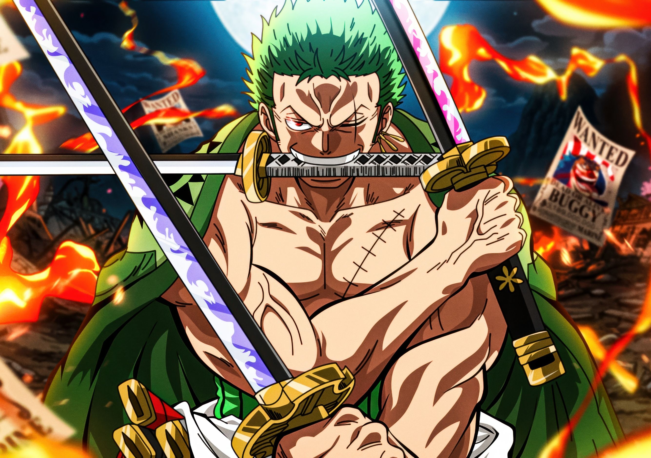 2670x1878 Three Sword Style Wallpaper 4K, Roronoa Zoro, One Piece