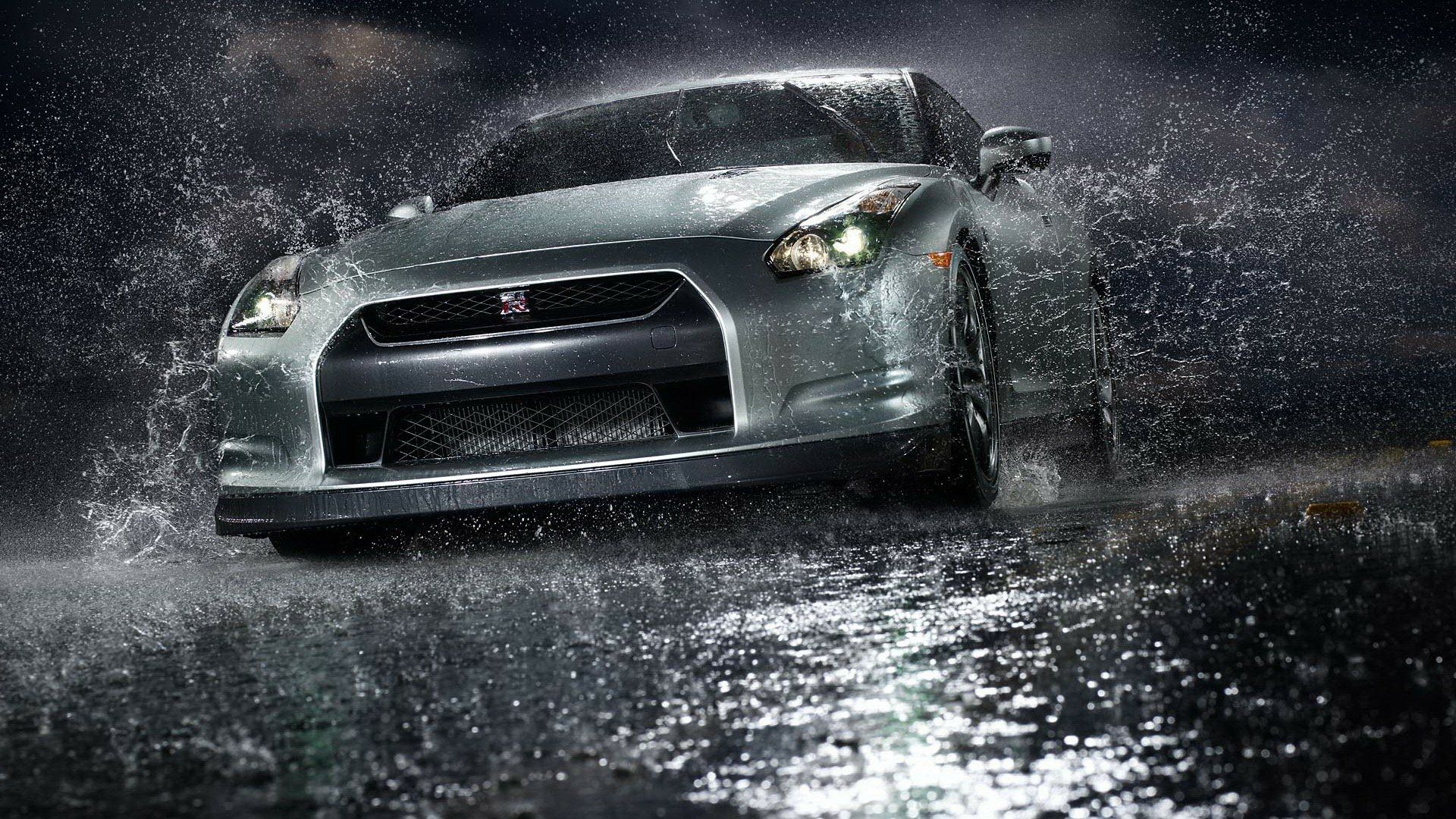 1920x1080 Nissan GT R HD Wallpaper: Power In The Rainx1080