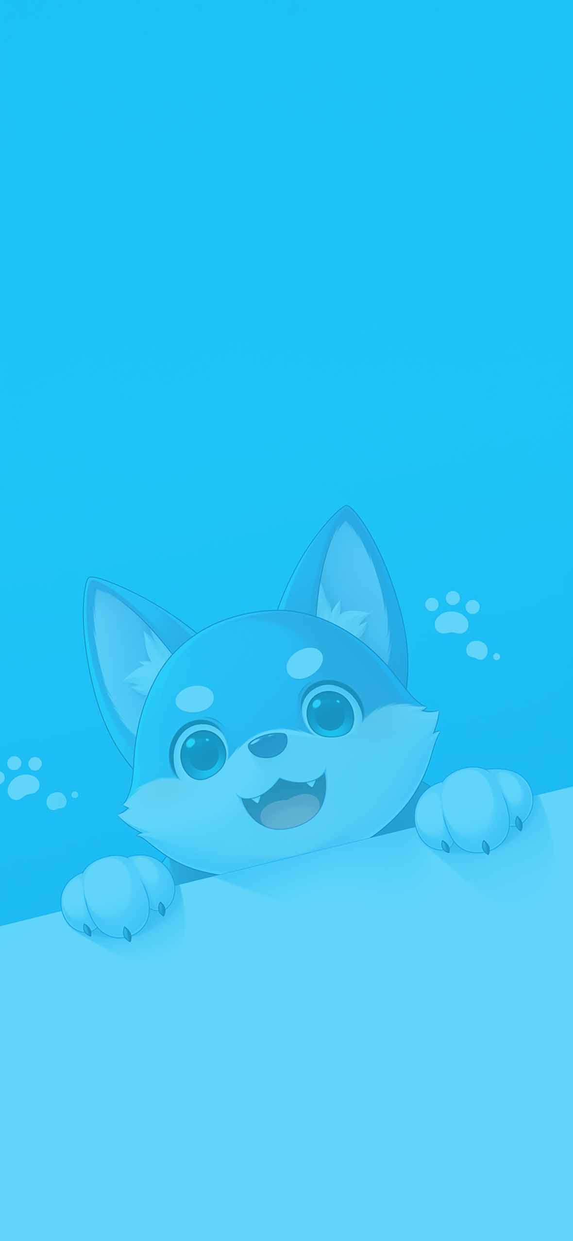 1180x2554 Cute Blue Dog Peeking Wallpaper Animals Wallpaper
