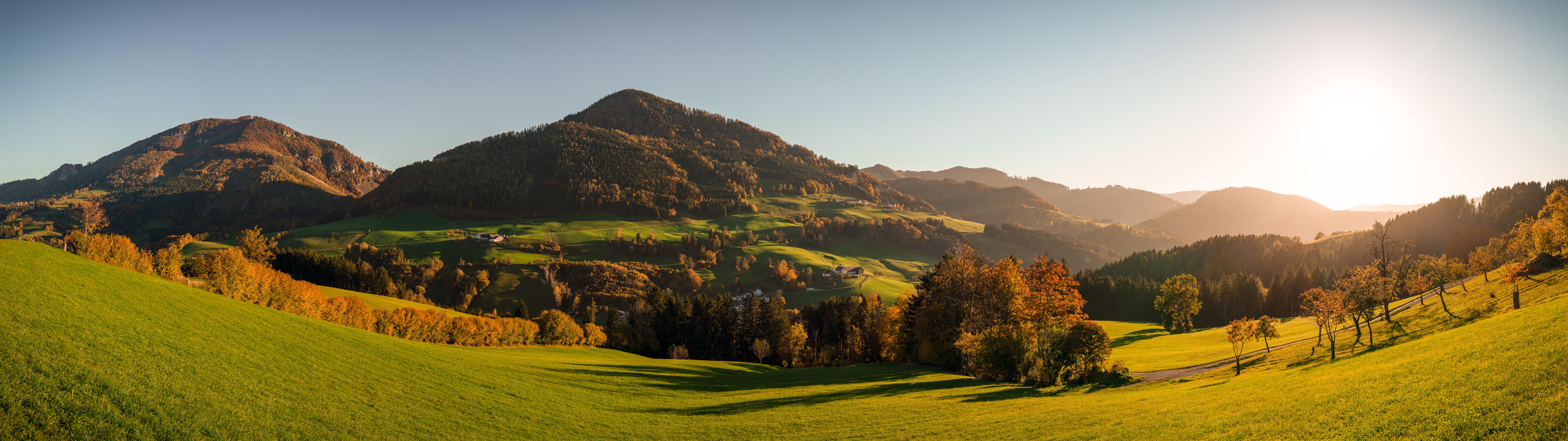 5120x1440 Fall in Austria, new photo I took today [OC] [5120x1440]