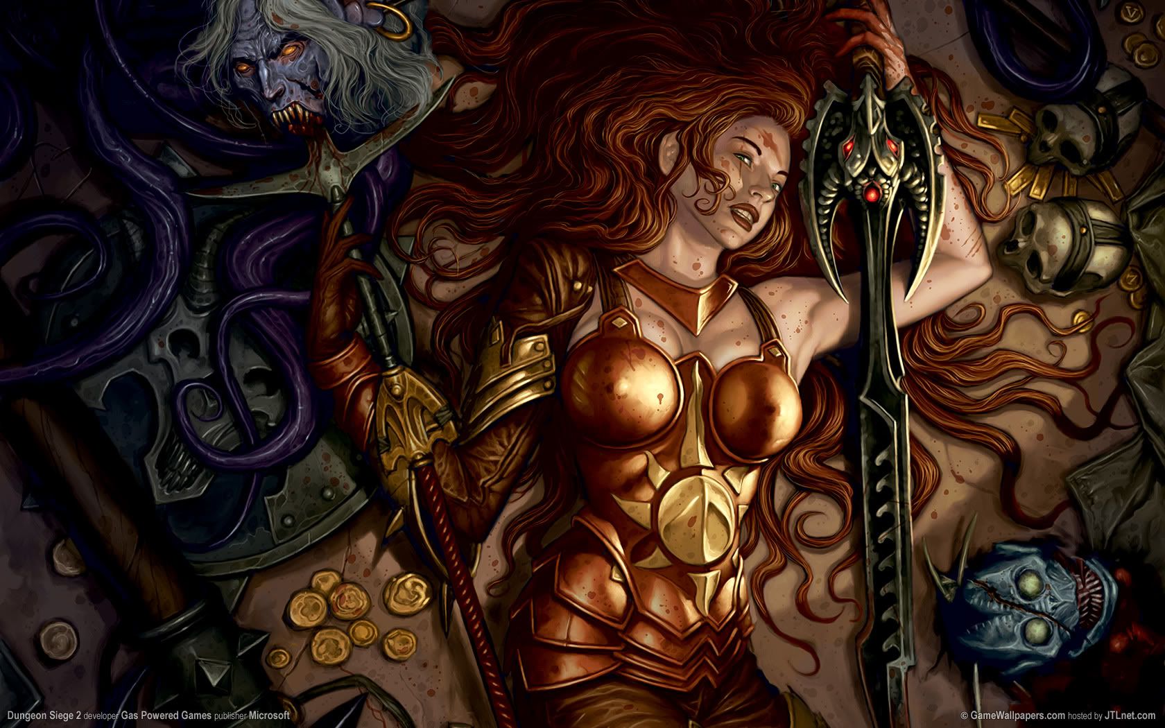 1680x1050 Dark Gothic Sorceress Warrior. Dungeon Siege II HD Wallpaperx1050