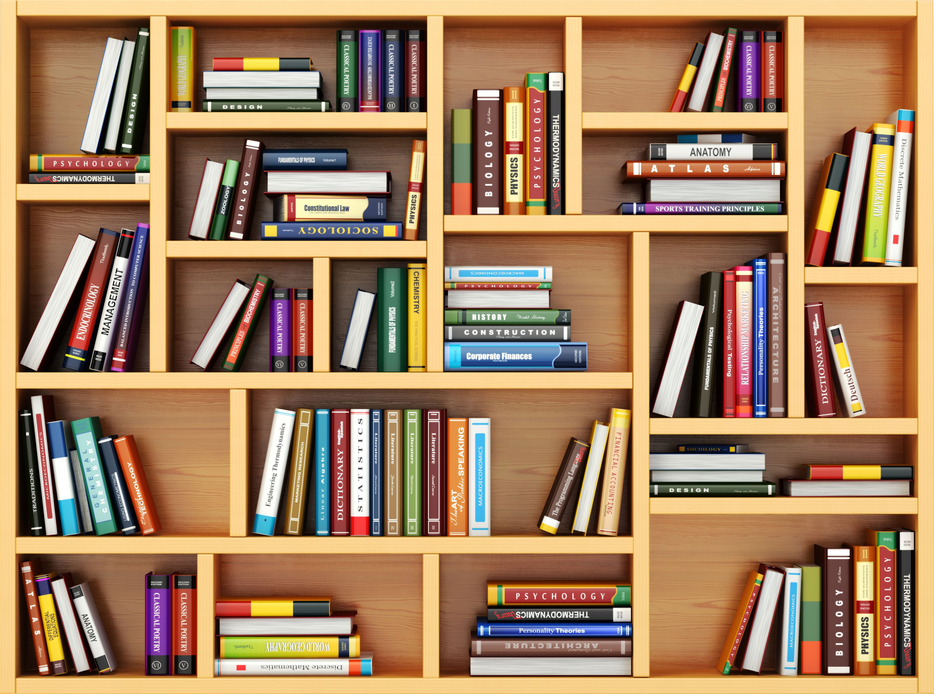 3200x2379 3D Bookshelf Wall Mural Your Way