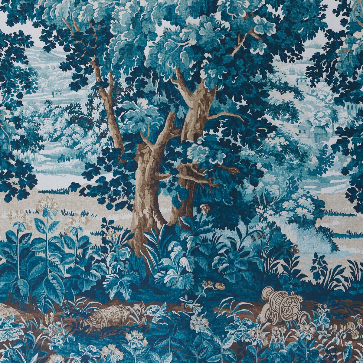 1200x1200 Antique Blue Forest Wallcoverings. LA FORÊT 3 PANEL SET. Backdrop x Schumacher