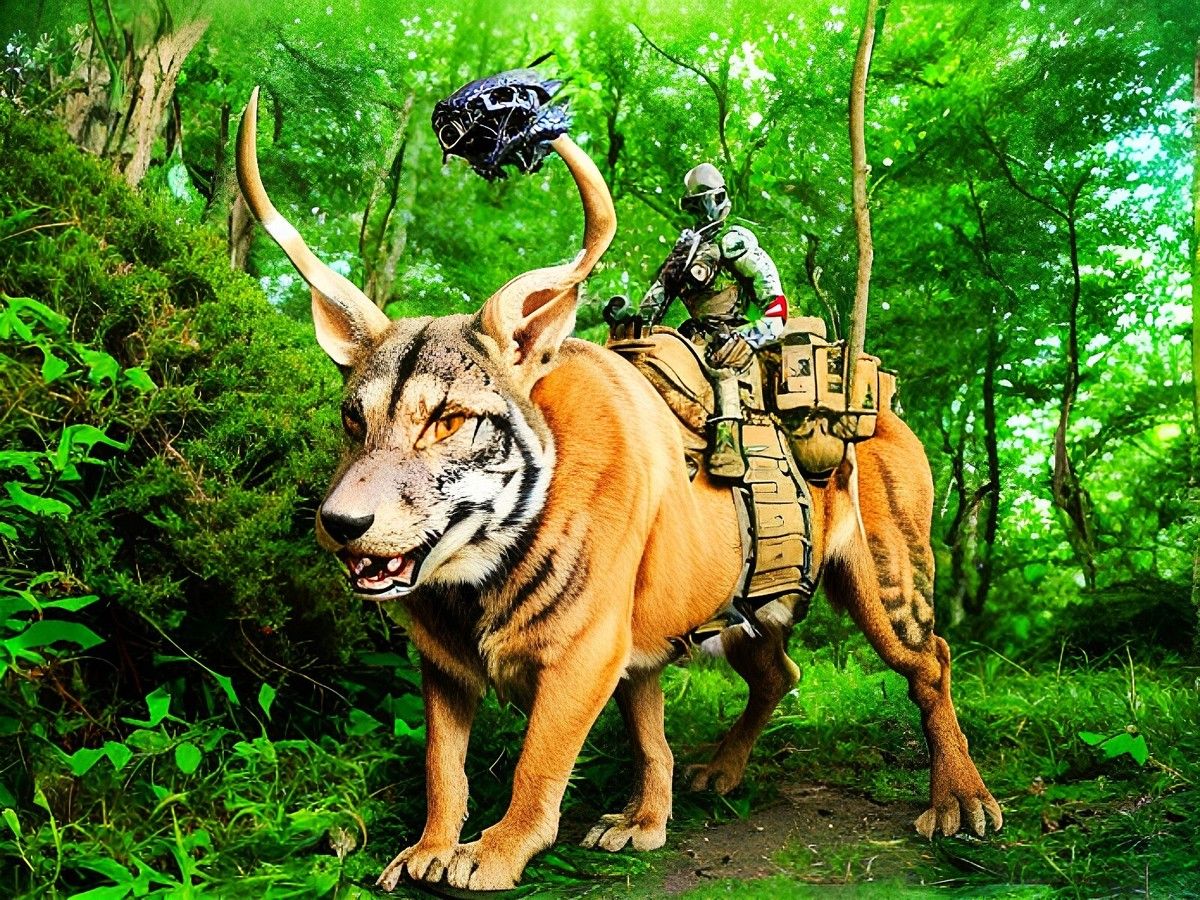 1200x900 ART PHOTO Digital Collage Wallpaper*Background Image Animal Alien Mutant soldier