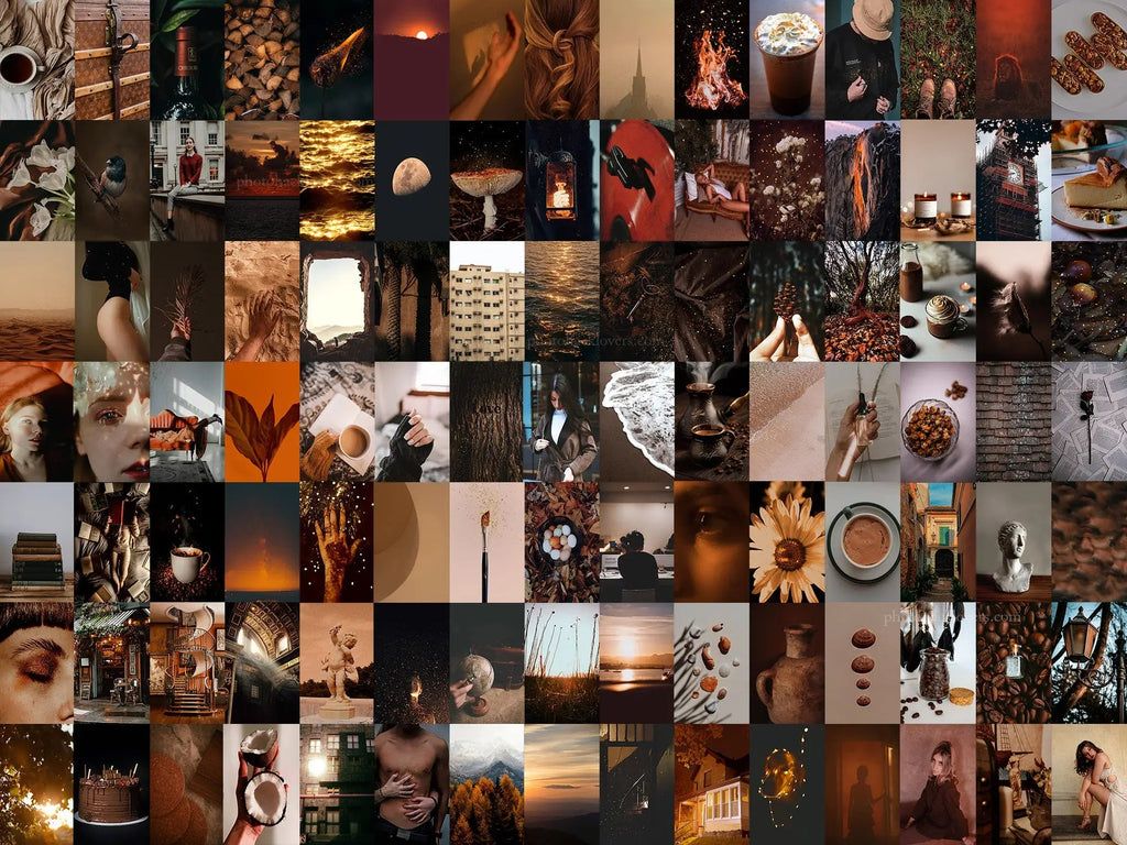1024x768 Boujee Fall Collage Kit Aesthetic Wall Collage, Digital Photo Prints