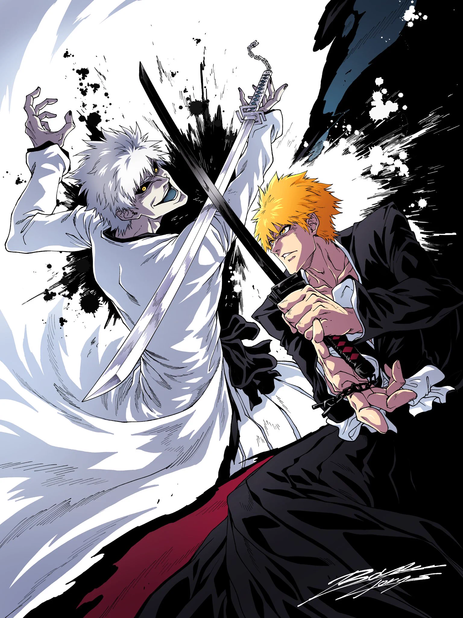 1536x2048 Newgibson on X: Today is some #BLEACH art with #Ichigo vs #White Bleach had a huge impact on my personal art style. And even if I don't draw much of it anymore