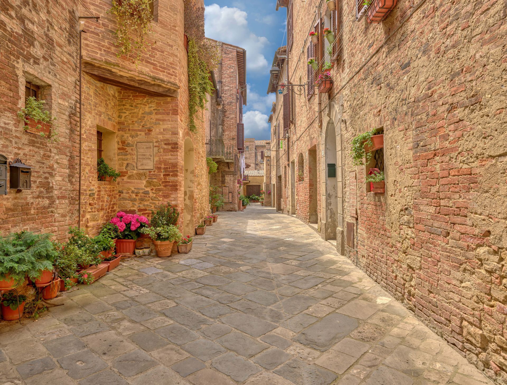 1920x1457 Italian street with plants and flowers