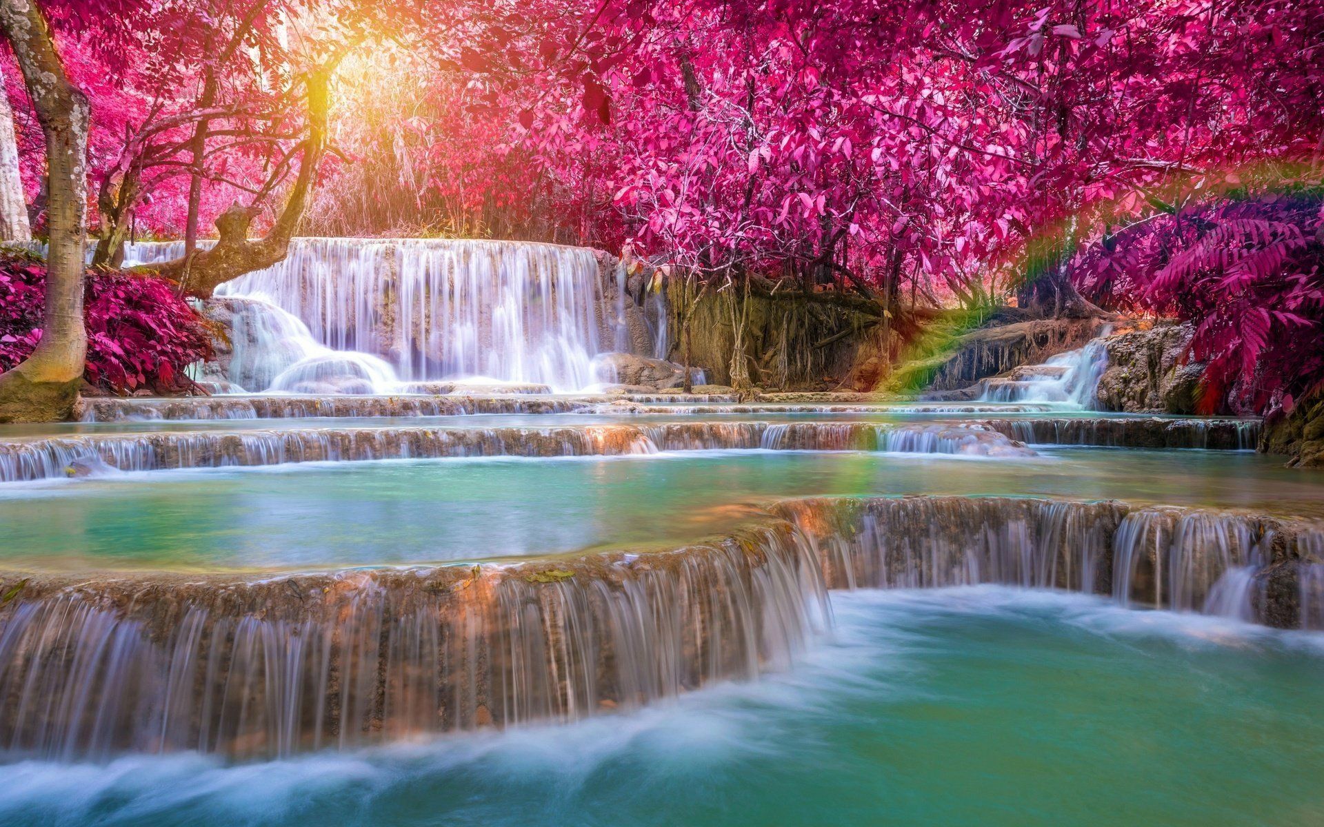 1920x1200 Rainbow Cascade: Vibrant Nature's Symphony in HD