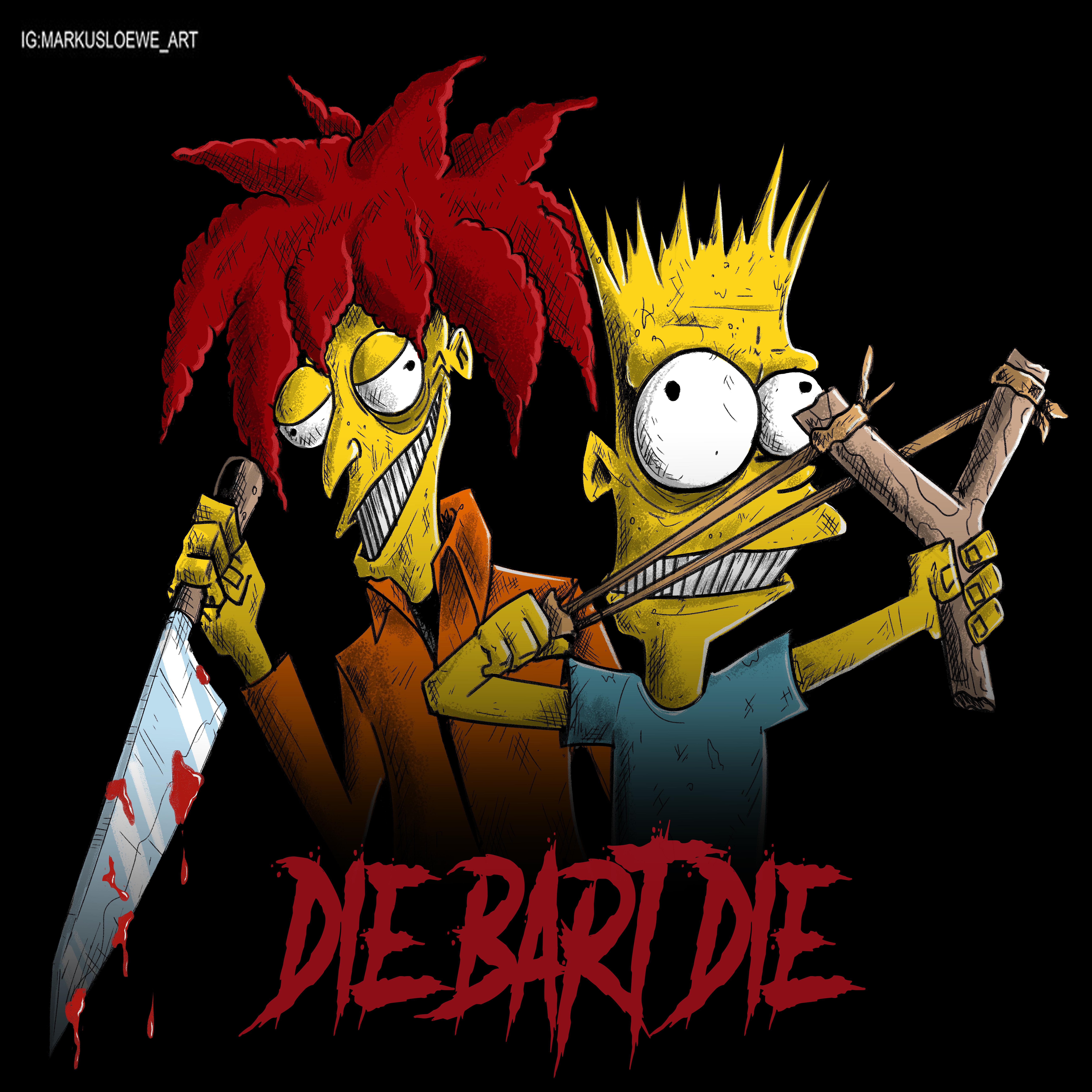 6948x6948 Sideshow Bob x Bart art by me, thoughts?