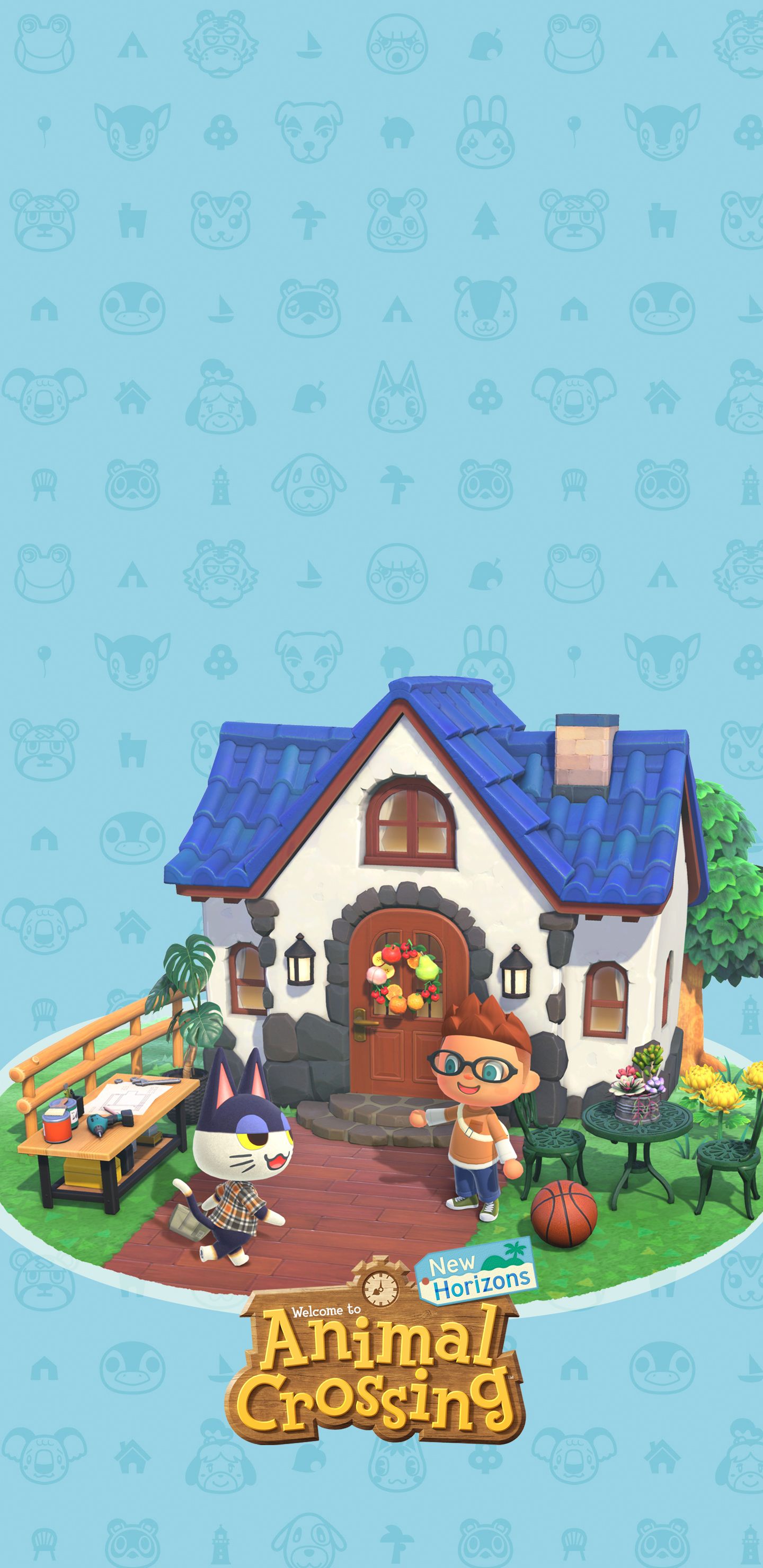 1440x2960 Animal Crossing New Horizons Home Wallpaper with Monocle