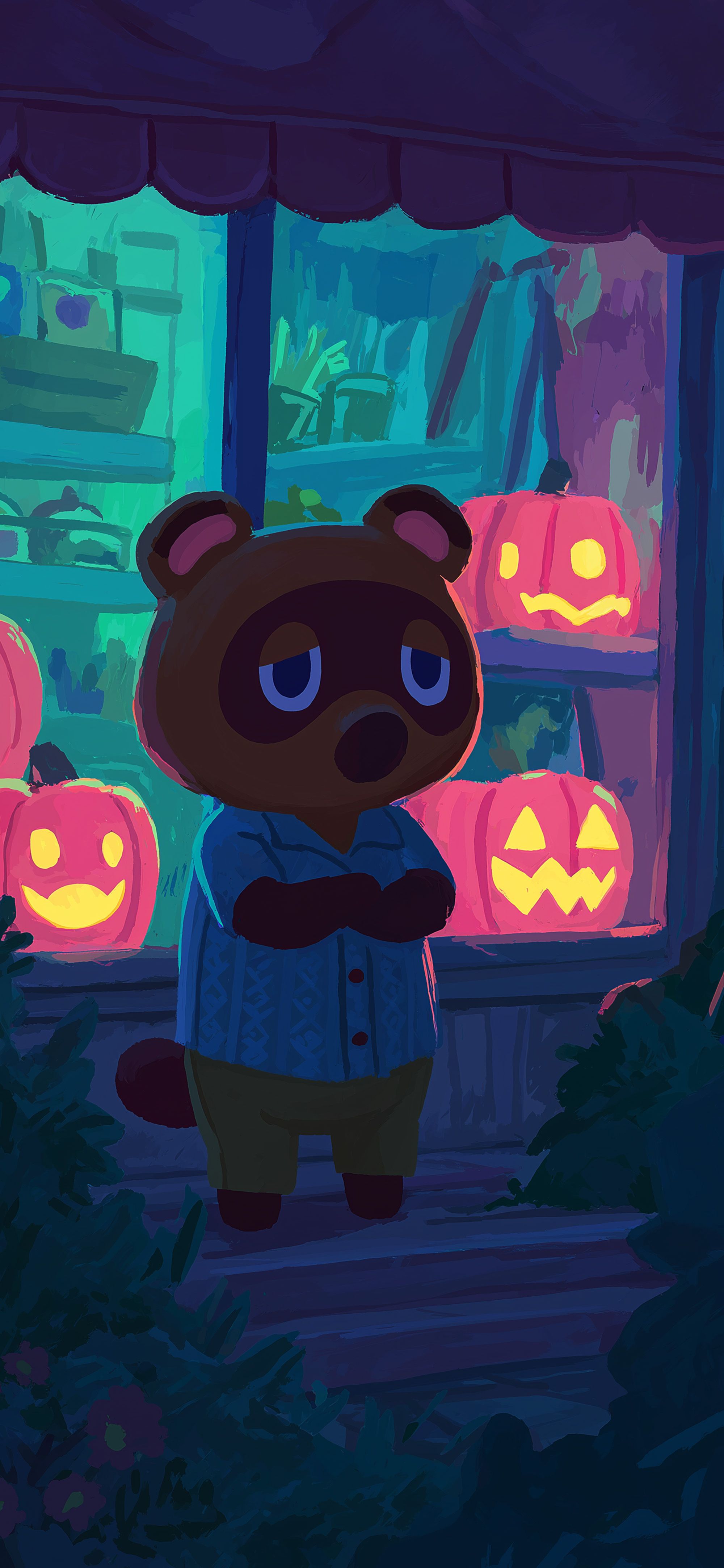 2000x4329 Tom Nook Animal Crossing Cute Halloween Wallpaper iPhone