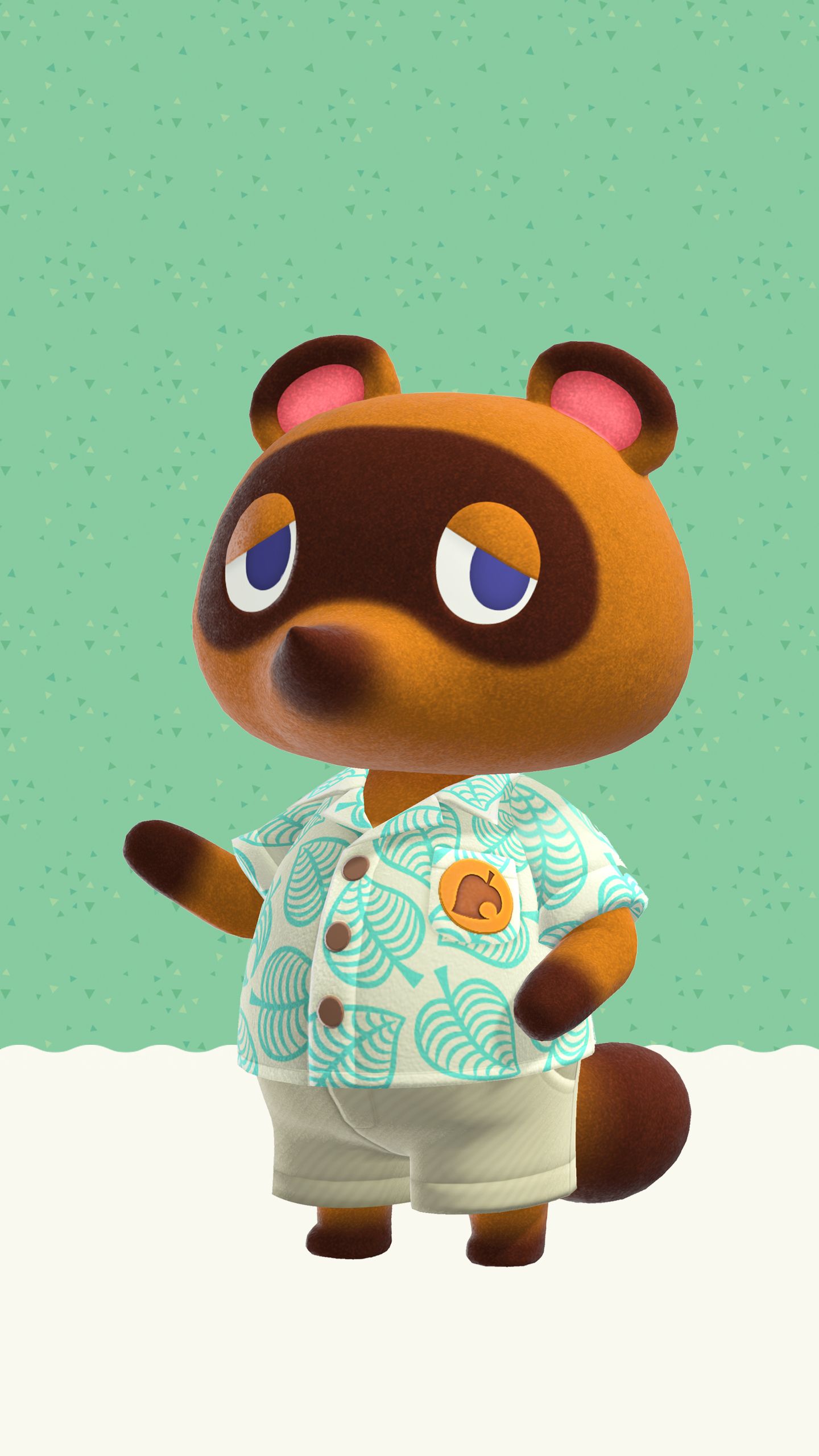 1440x2560 Animal Crossing New Horizons Tom Nook Version 2 Wallpaper with Monocle