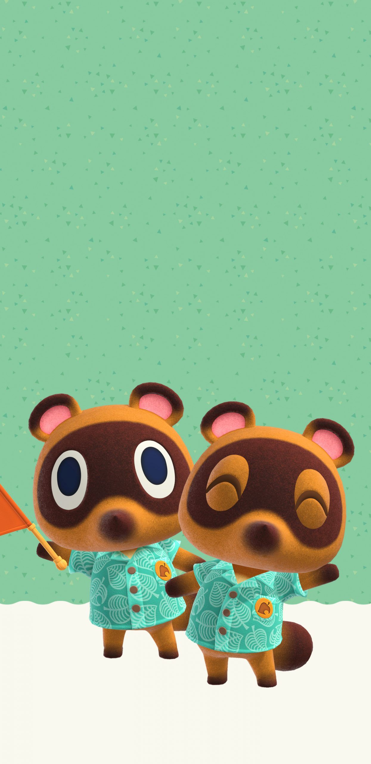 1245x2560 Animal Crossing New Horizons Timmy and Tommy Wallpaper with Monocle