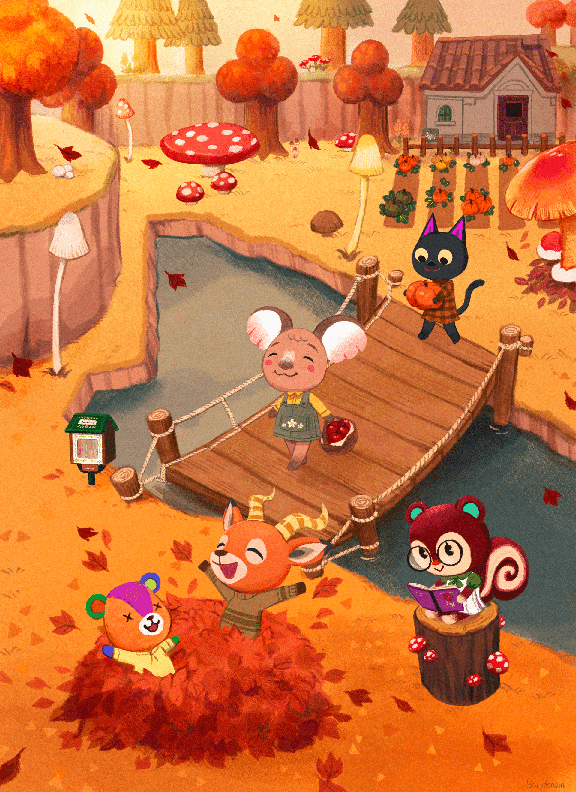 1920x2640 Animal Crossing Seasons Illustrations (4). Image - Behance