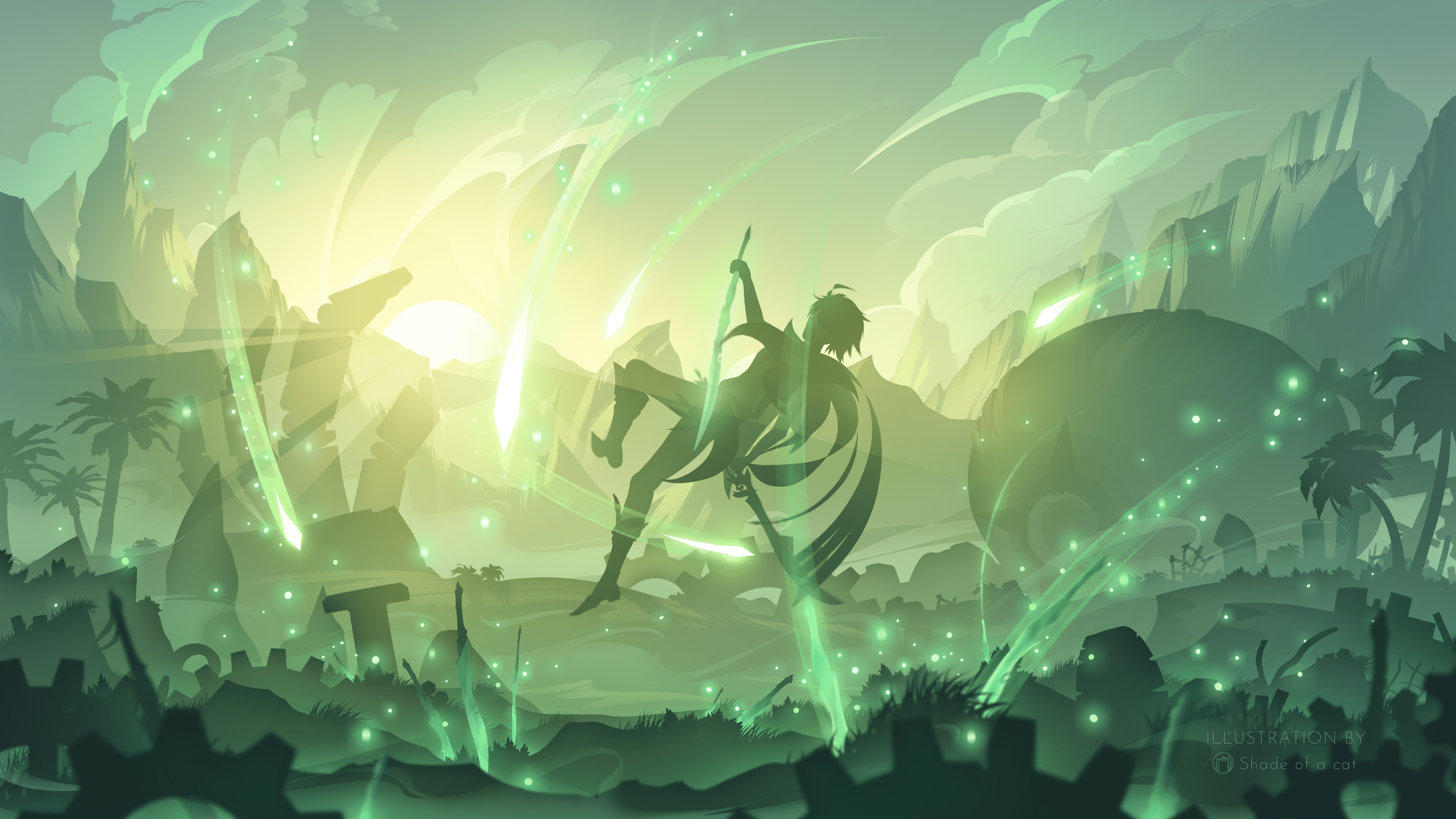 3840x2160 My new green Sumeru wallpaper with Alhaitham Genshin Impact