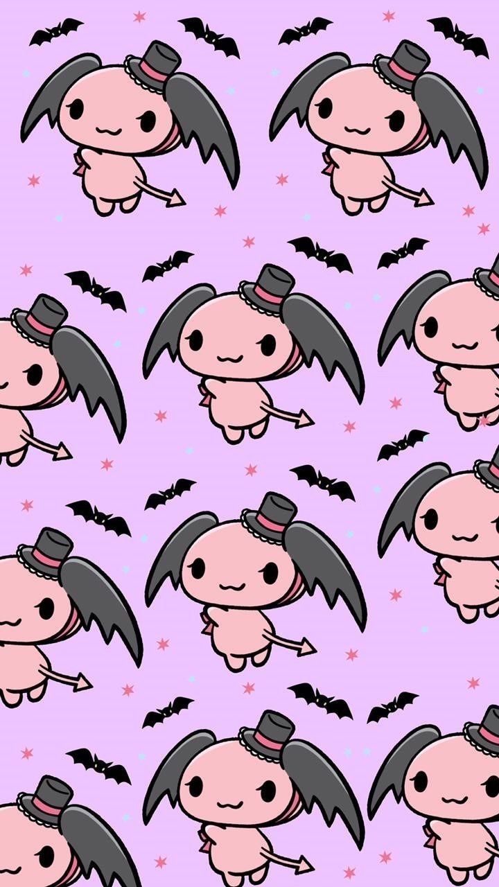 720x1280 Cherry Lloromannic Wallpaper with Cute Little Bats. Lloromannic fanart, Lloromannic demon form, Spooky sanrio wallpaper