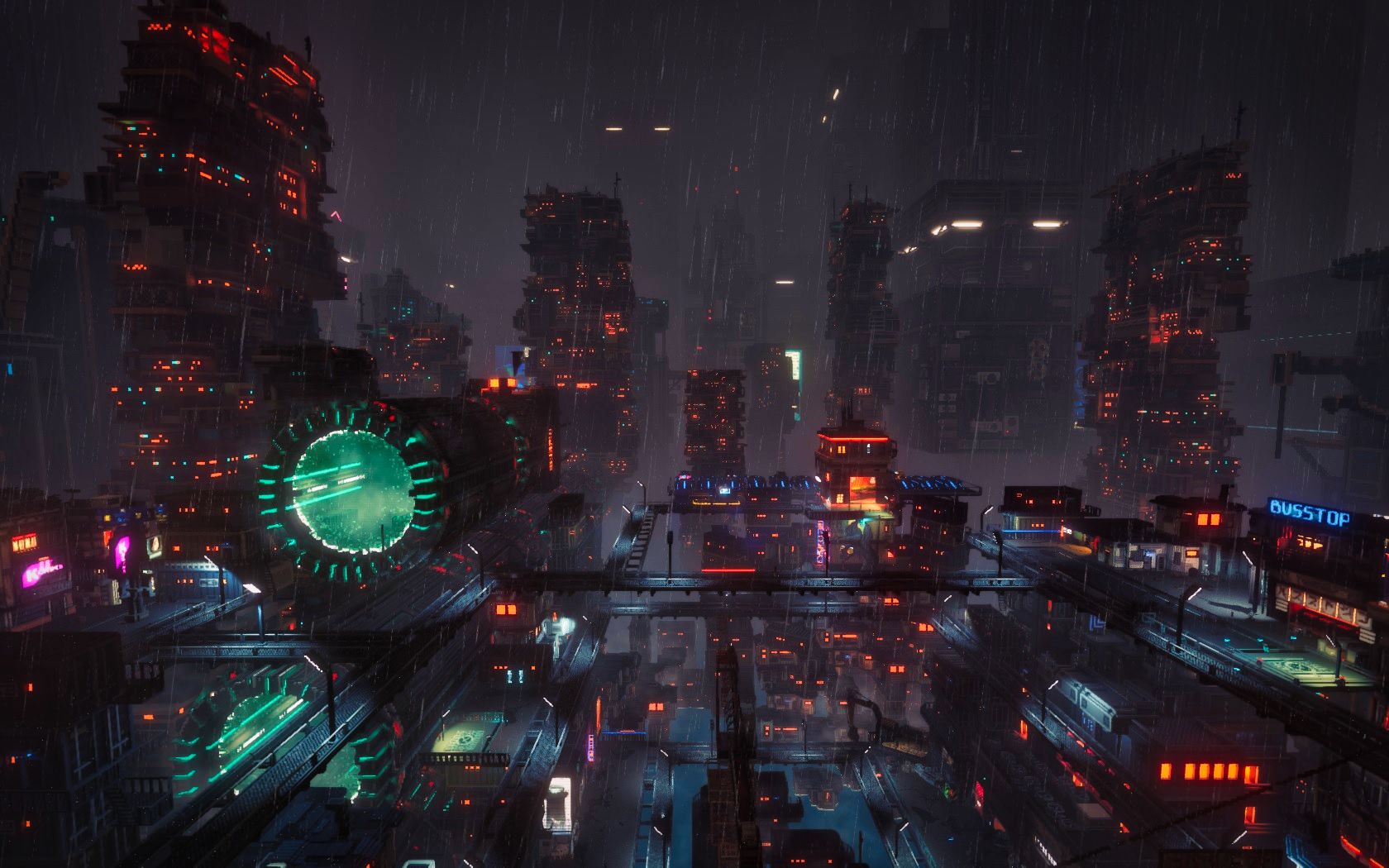 1680x1050 The city of Nivalis, Cloudpunk