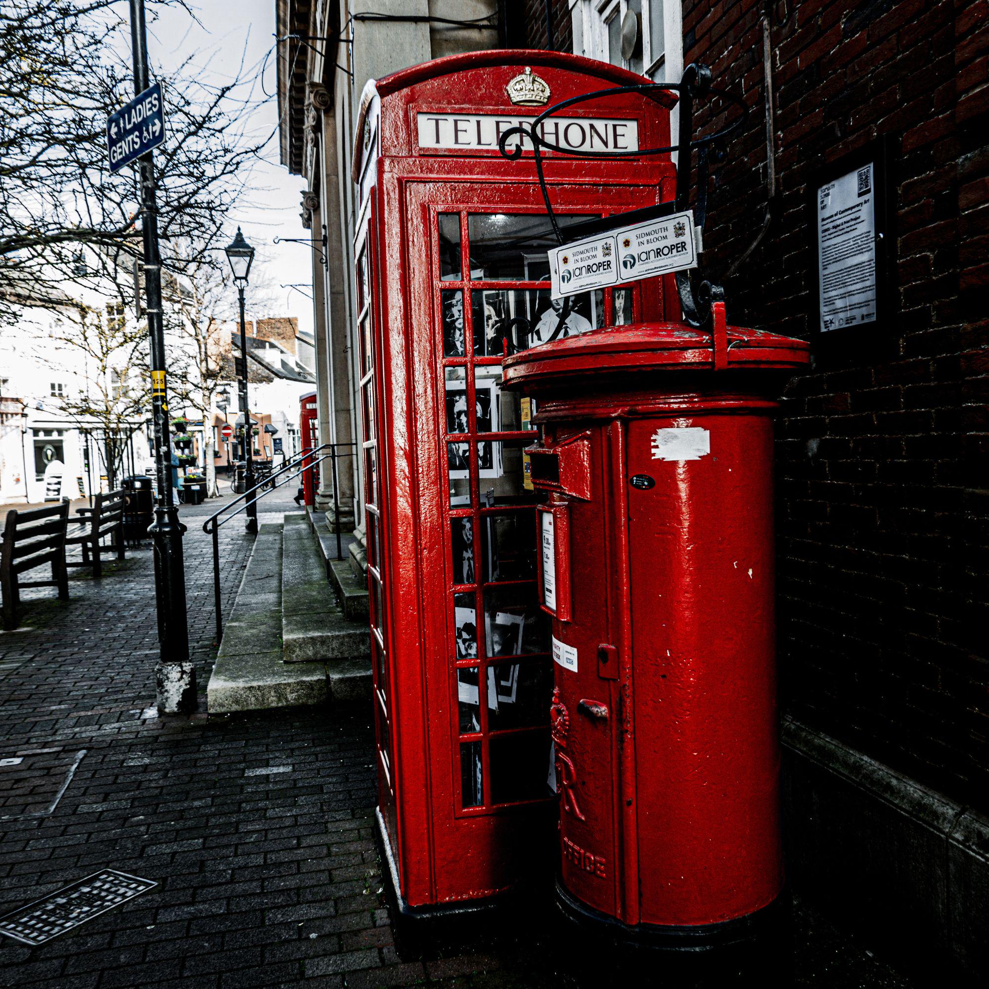 2000x2000 British Phone Booth & Red Mailbox Photography Print: Devon, England (digital Download)