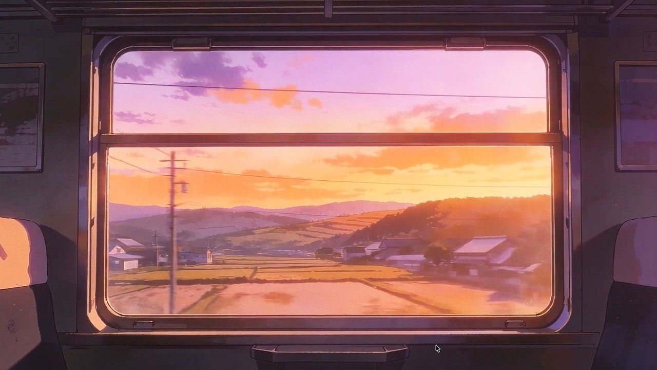1280x720 the slow train home at golden hour