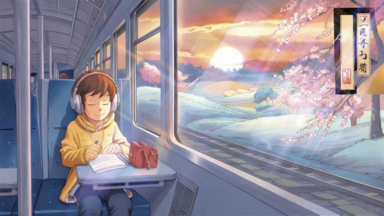 1280x720 Hour Lofi Music Mix for Train Travel