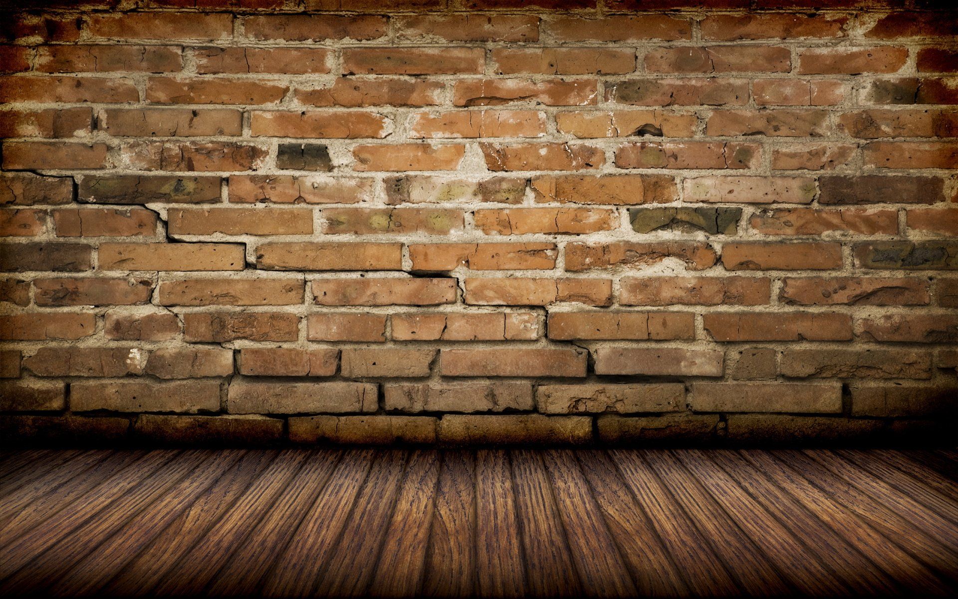 1920x1200 Rustic Brick Wall & Polished Wooden Floor HD Wallpaperx1600