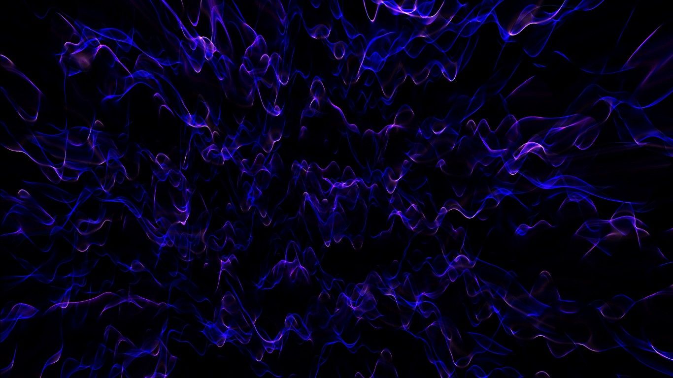 1366x768 Dark Blue Waves Transparent Abstraction Background 4K HD Abstract Wallpaper