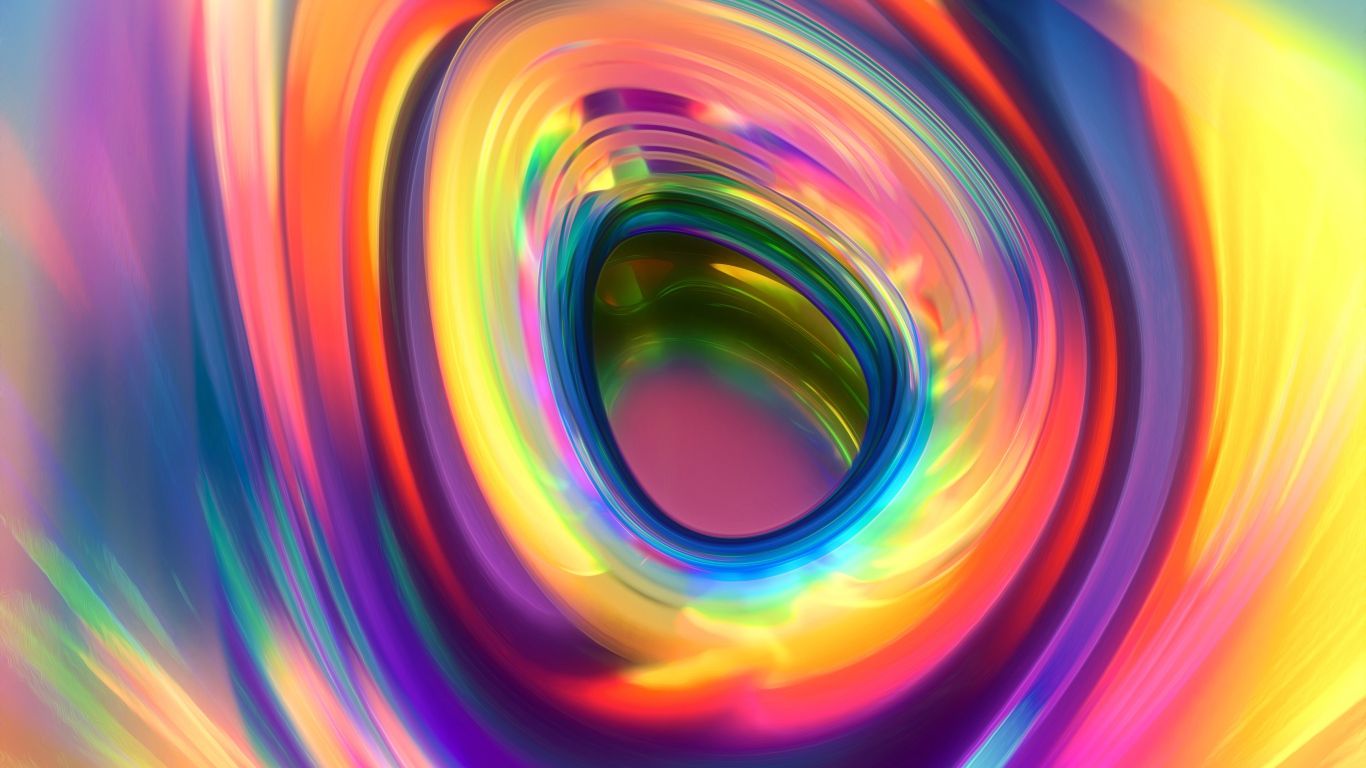 1366x768 Abstract rainbow color deepening Desktop wallpaper 1366x768