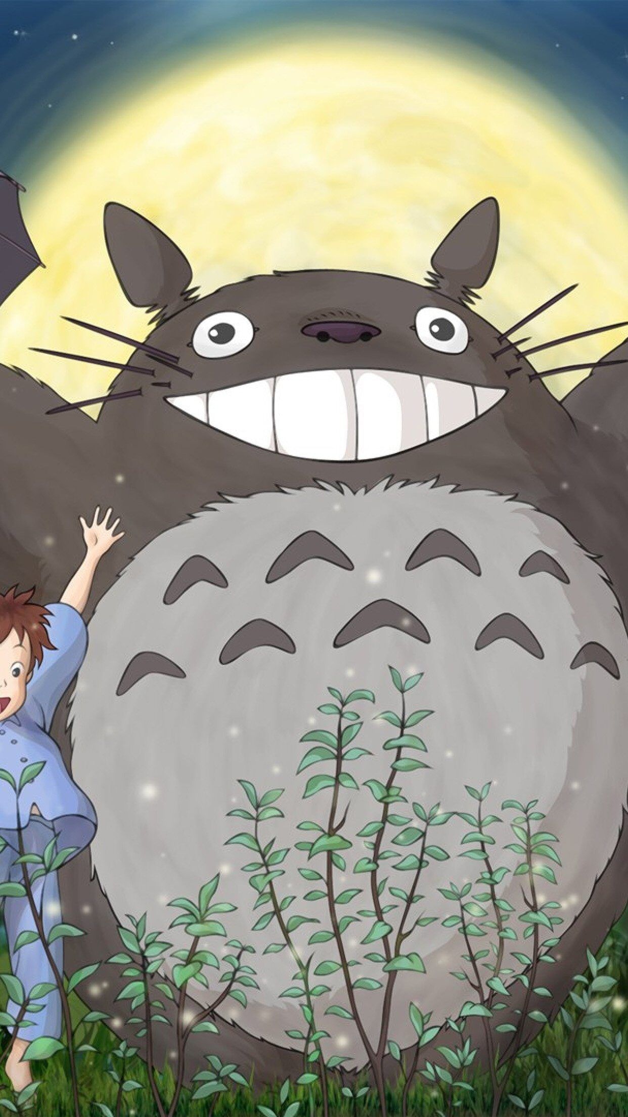 1242x2208 Totoro Forest Anime Cute Illustration Art iPhone 7 Wallpaper