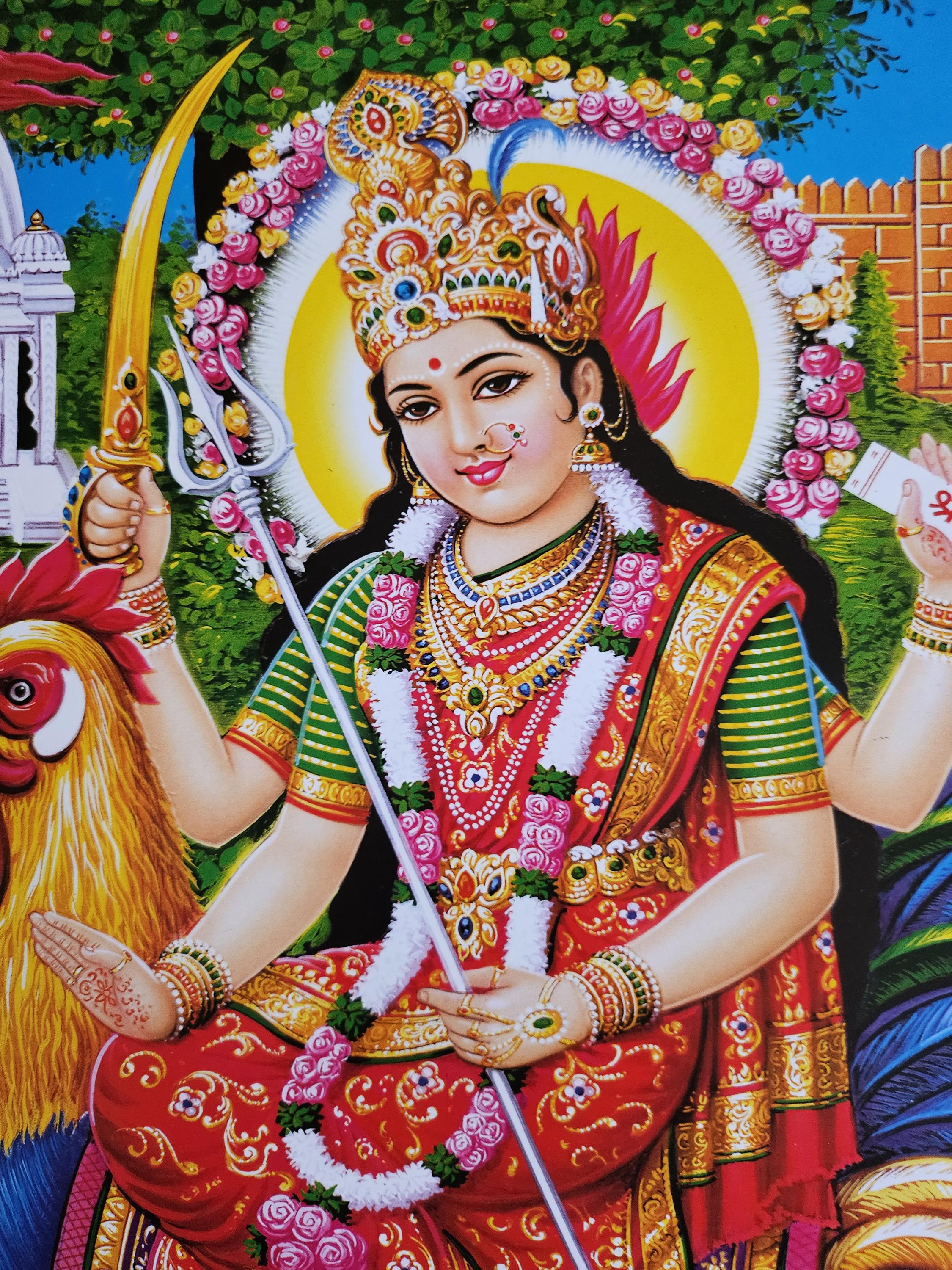 2250x3000 Modern print of Hindu goddess Bahuchar mata 15inch x 20inch unframed
