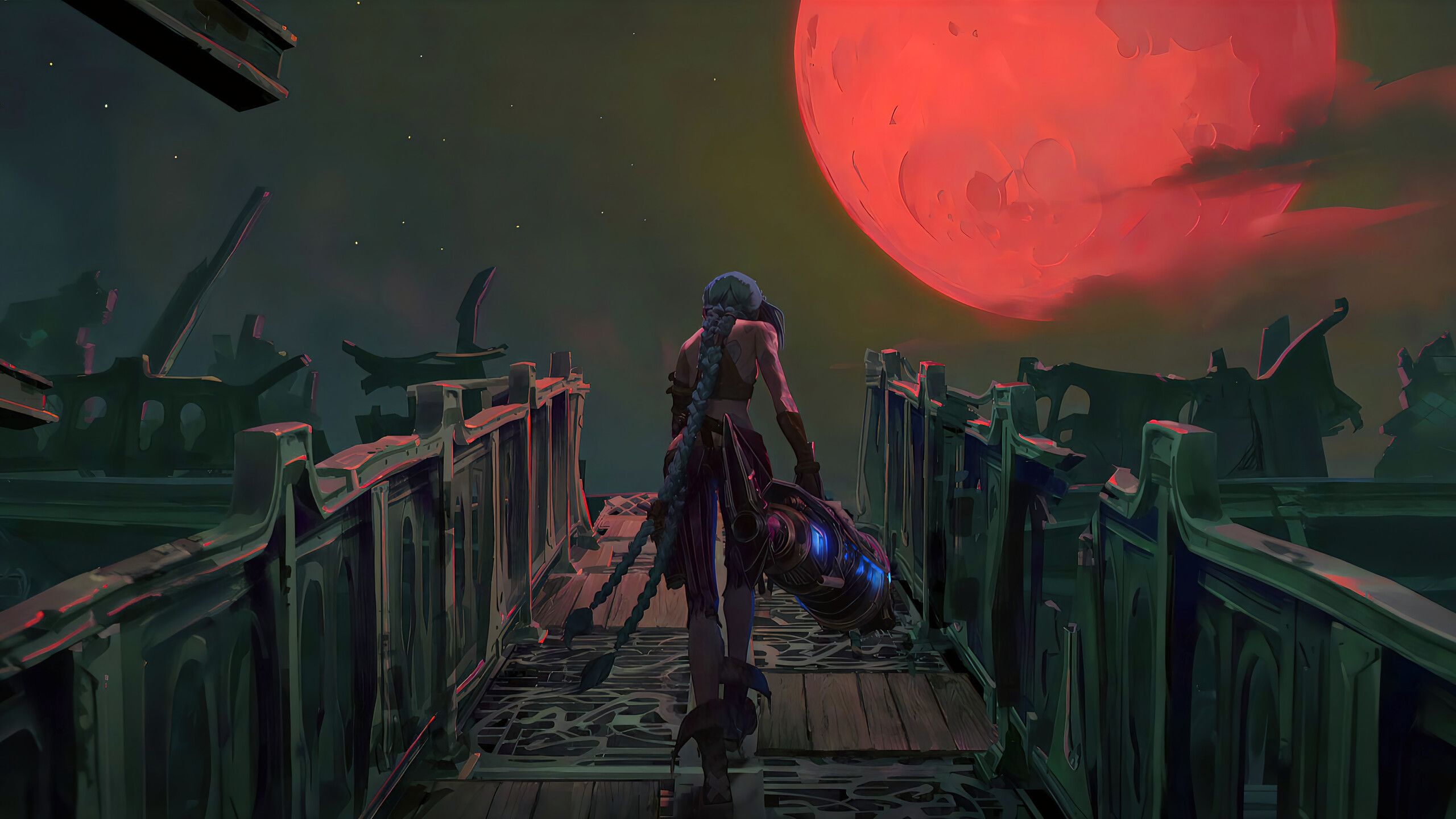 2560x1440 Arcane Jinx Cannon Wallpaper 4K PC Desktop e