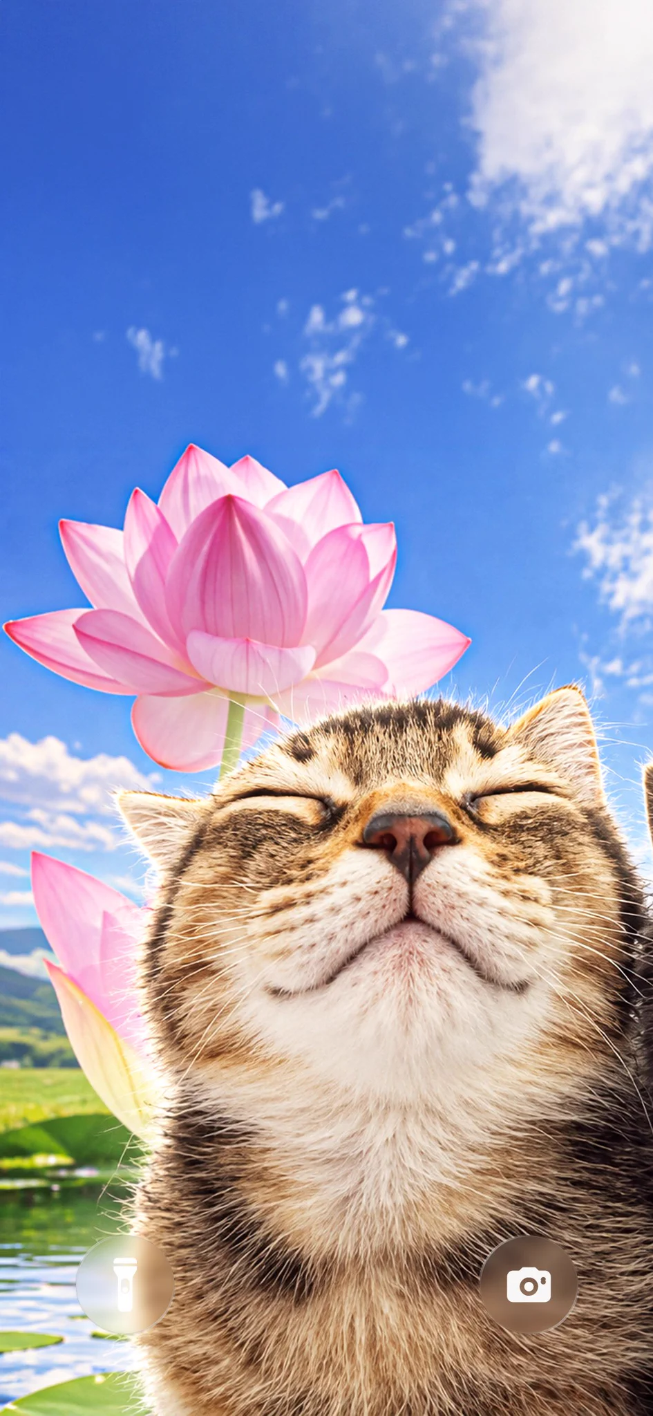 945x2048 4K Wallpaper on X: Zen Cat Lotus Wallpaper / X