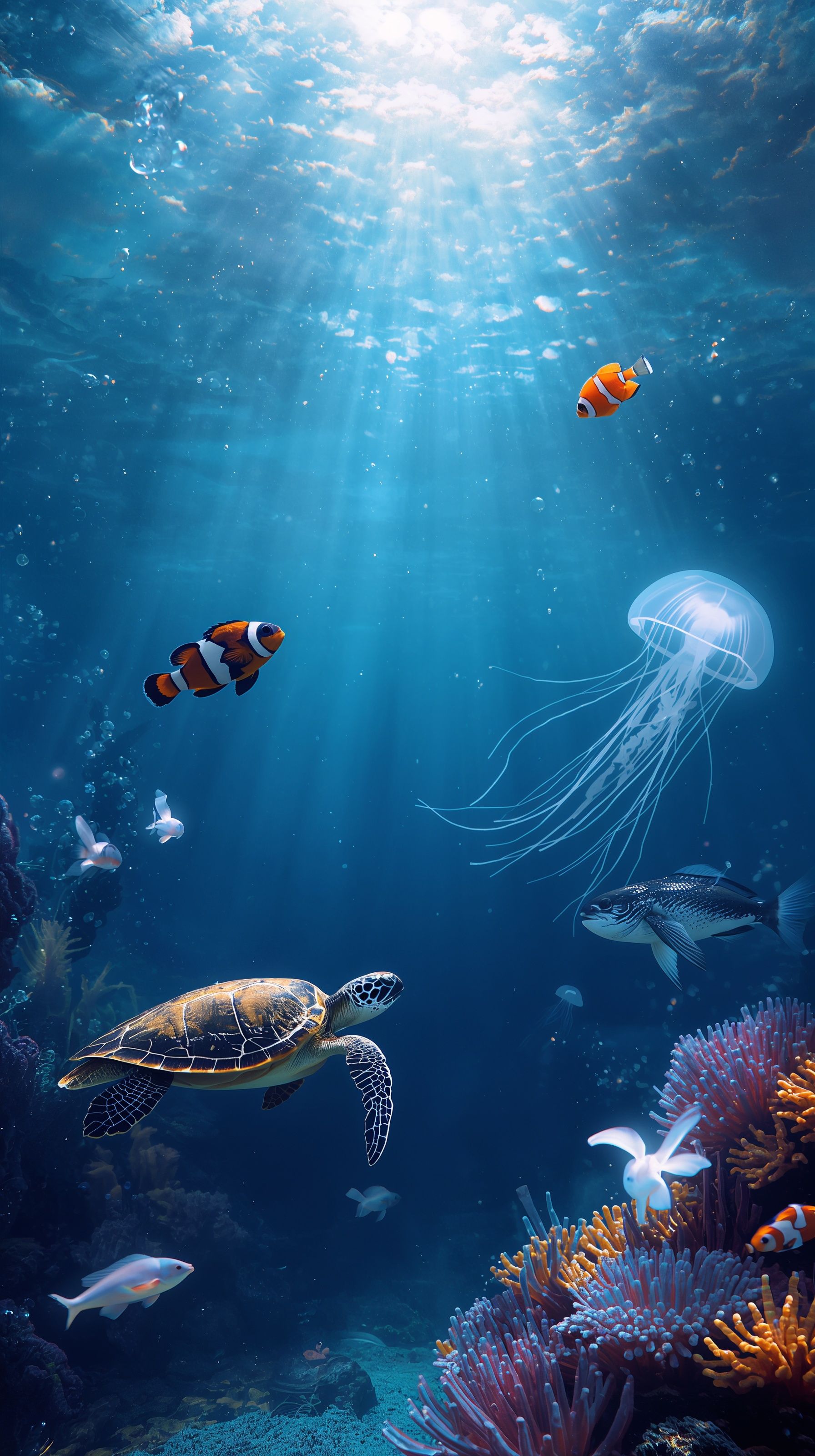 1792x3200 Summer Underwater Wallpaper for Phone