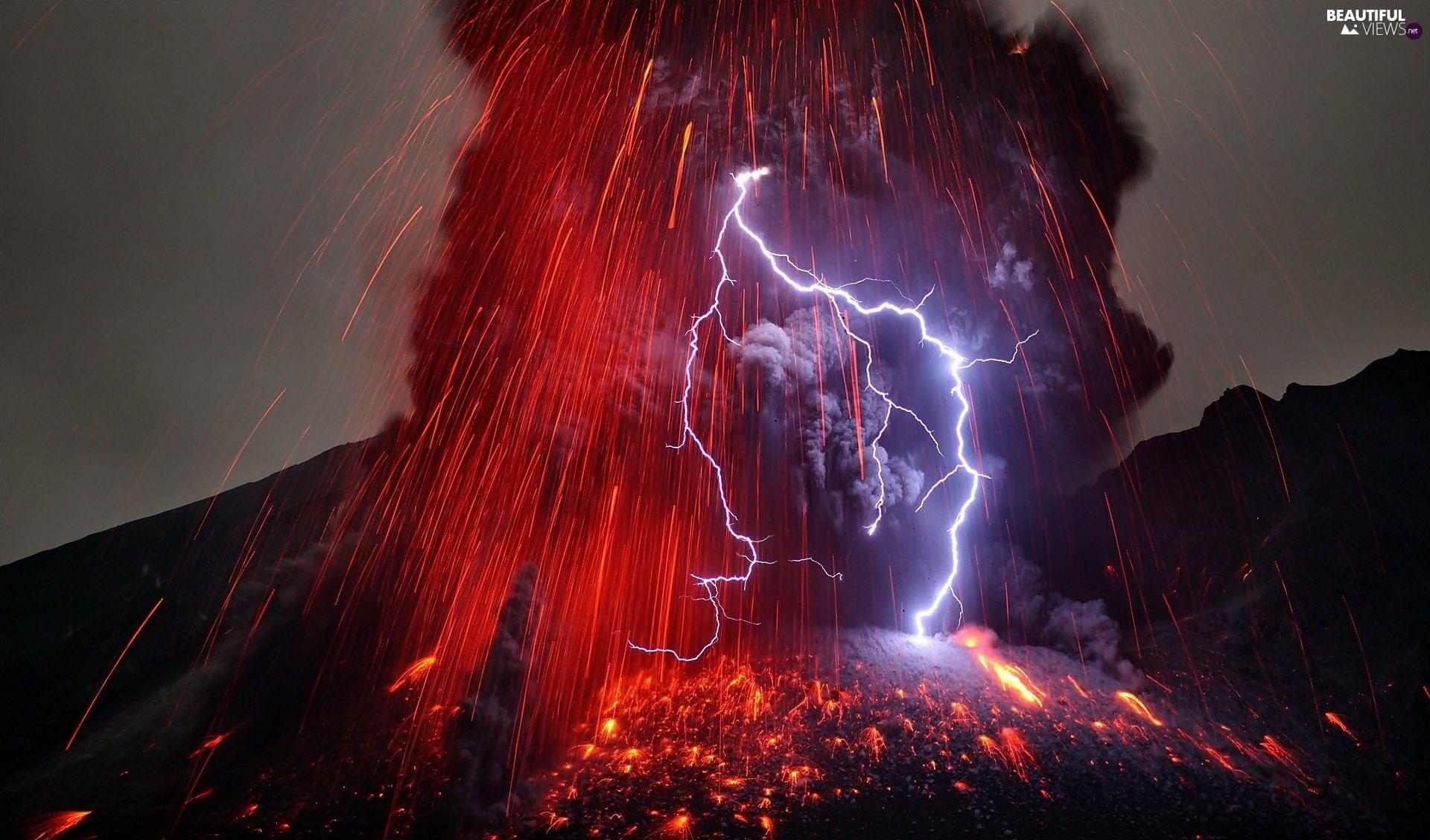 1920x1128 Sakurajima Volcano, Storm, Kyushu, eruption, Island views wallpaper: 1920x1128