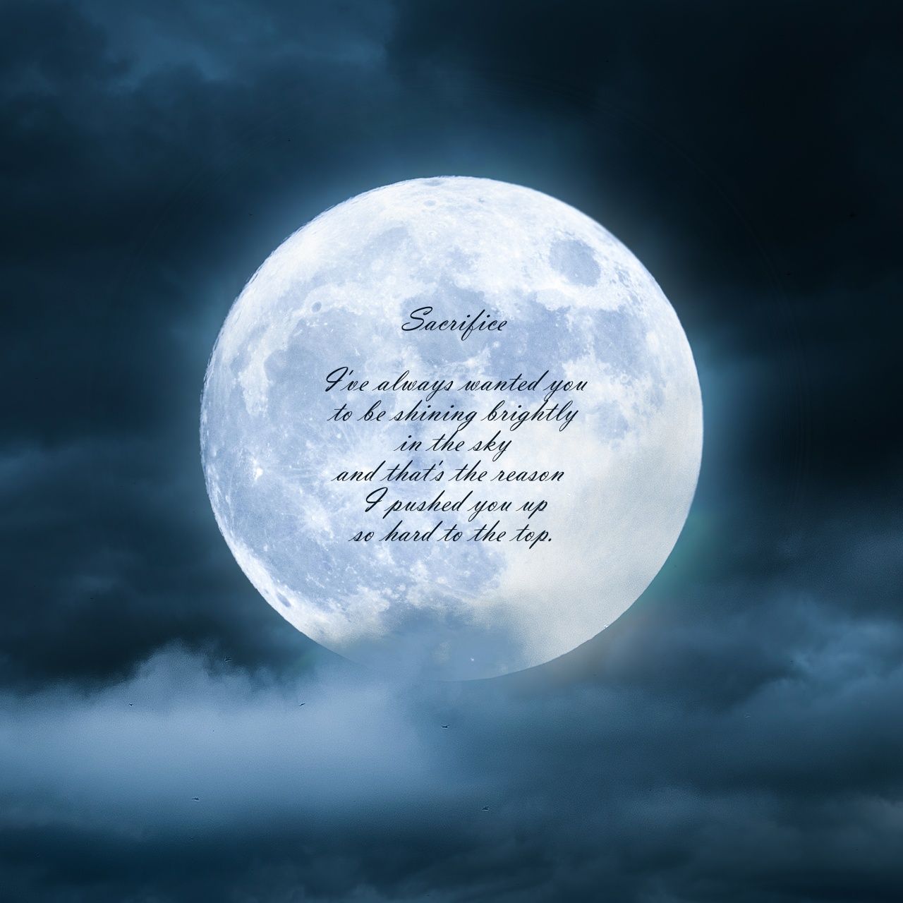 1280x1280 Sacrifice Wallpaper 4K, Popular quotes, Moon, Clouds