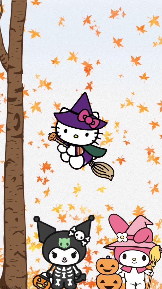 675x1200 Sanrio autumn halloween wallpaper