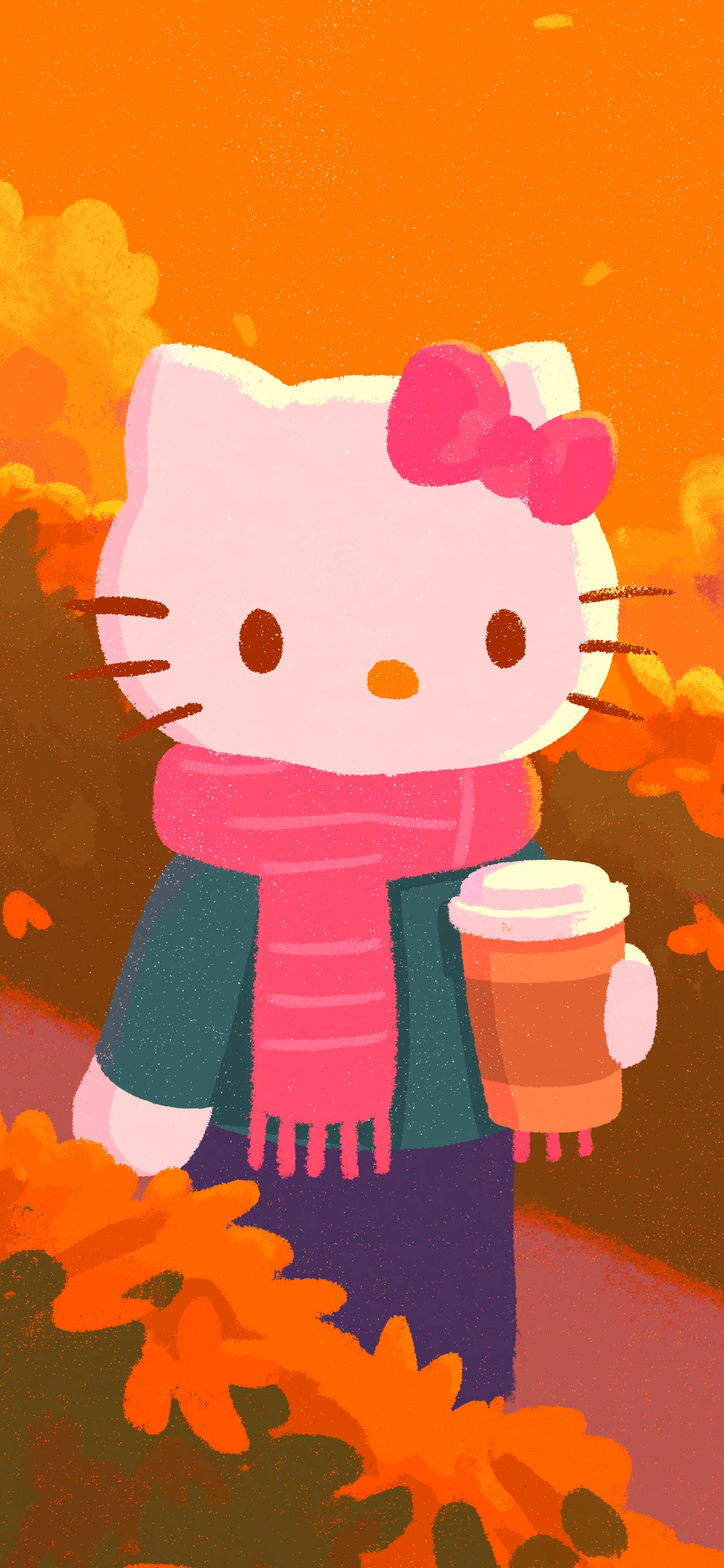 2000x4329 Hello Kitty Fall Aesthetic Hello Kitty Autumn Aesthetic Wallpaper Sanrio Phone Wallpaper
