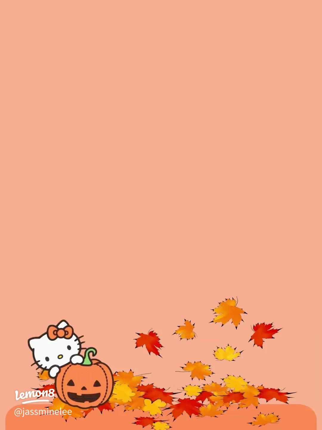 1080x1440 Hello Kitty Coquette Autumn Wallpaper