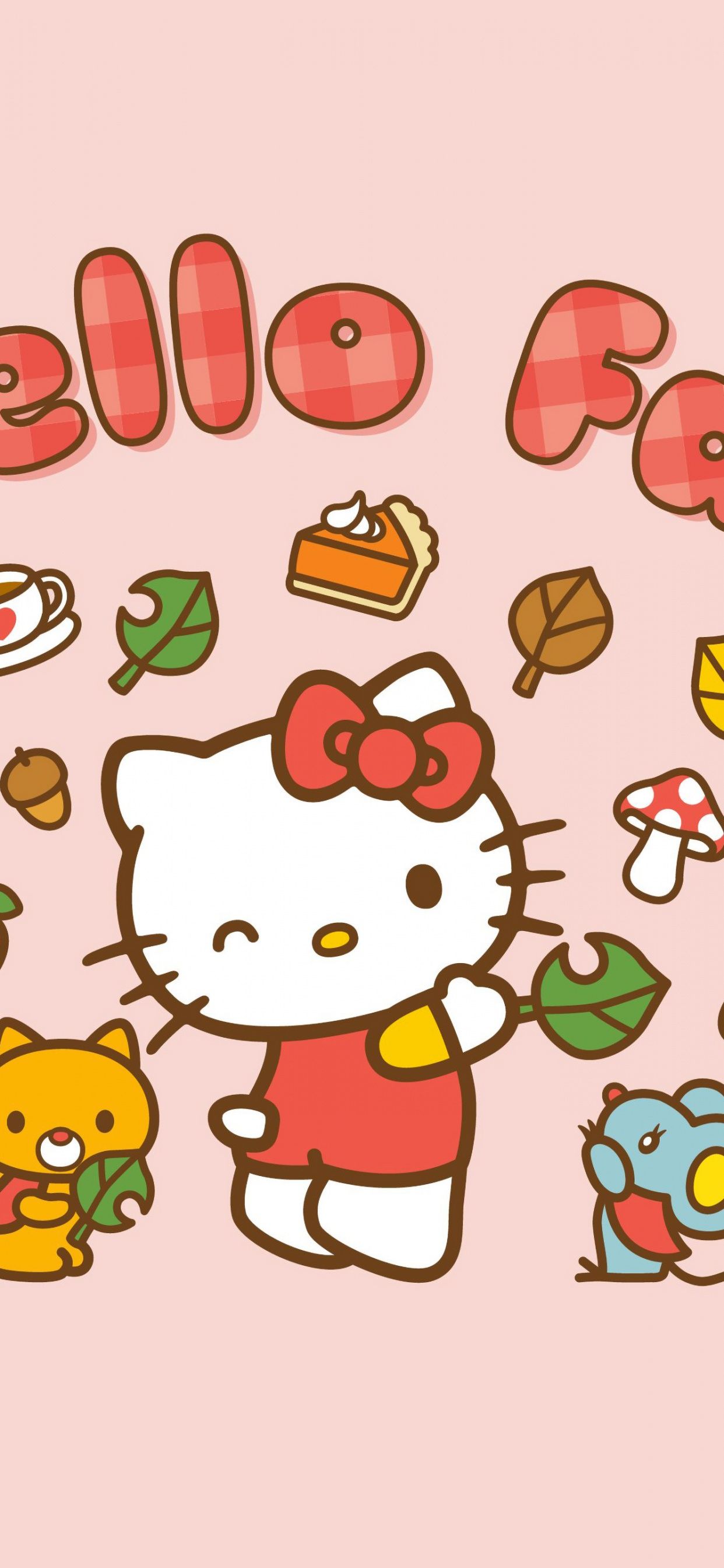 1242x2688 Hello Fall Wallpaper 4K, Hello Kitty background