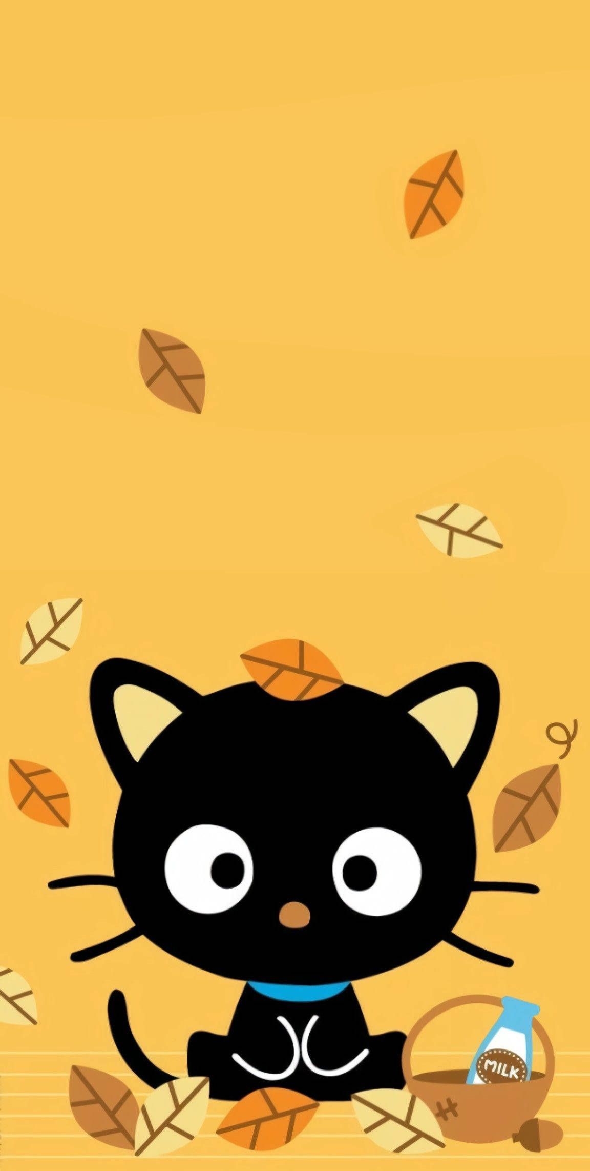 1152x2284 Download Chococat Falling Leaves Wallpaper