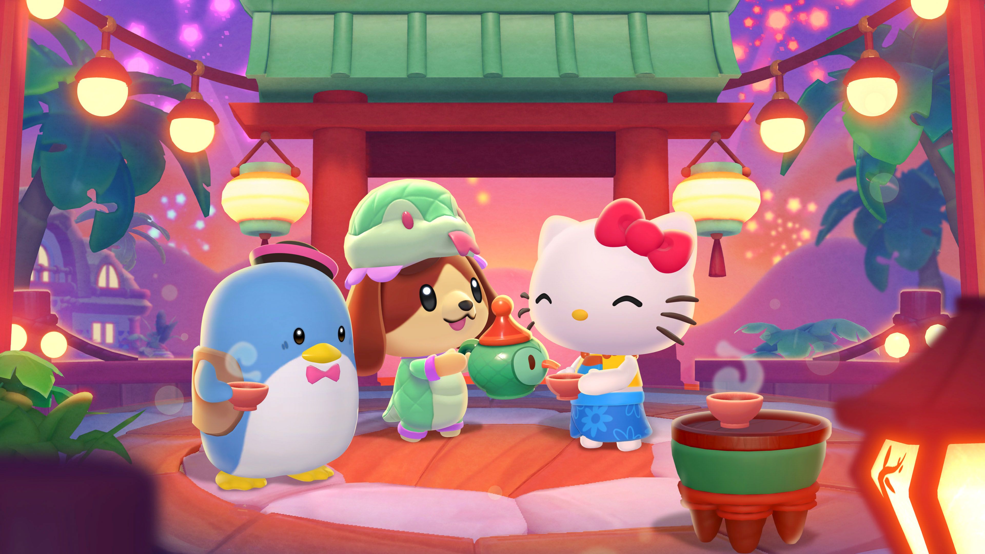 3840x2160 Hello Kitty Island Adventure 4K Ultra HD Wallpaper: Charming Tea Time Scenex2160