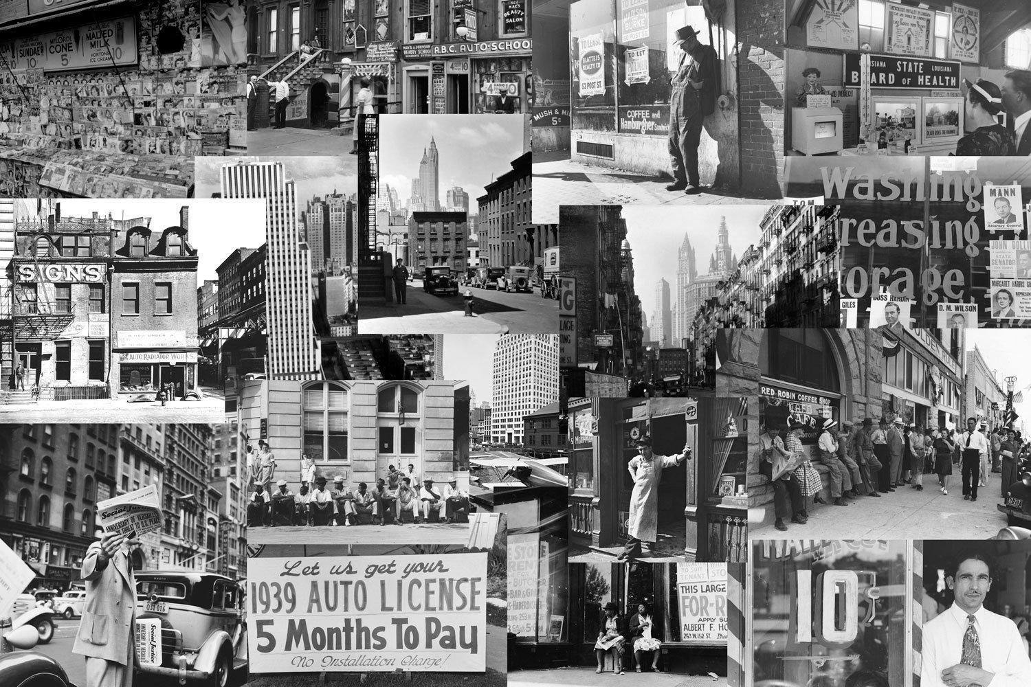 1500x1000 Vintage New York Collage Wallpaper Mural