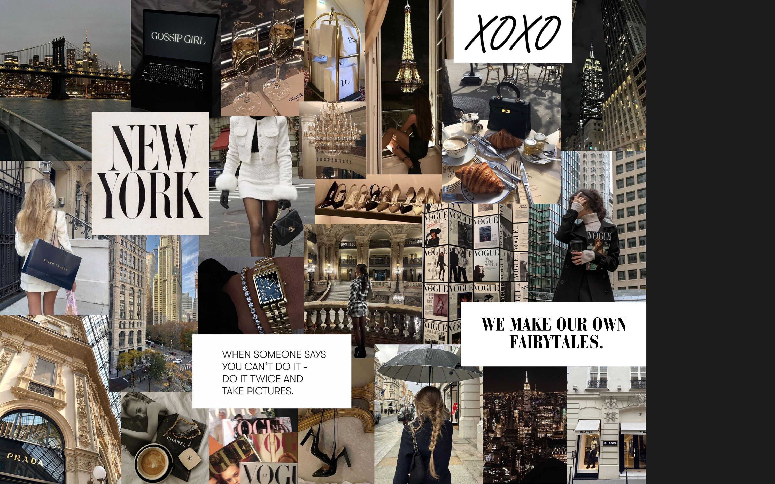3000x1875 City Girl MacBook Wallpaper & Icon Inch. Vision Board. Collage. Aesthetic Wallpaper