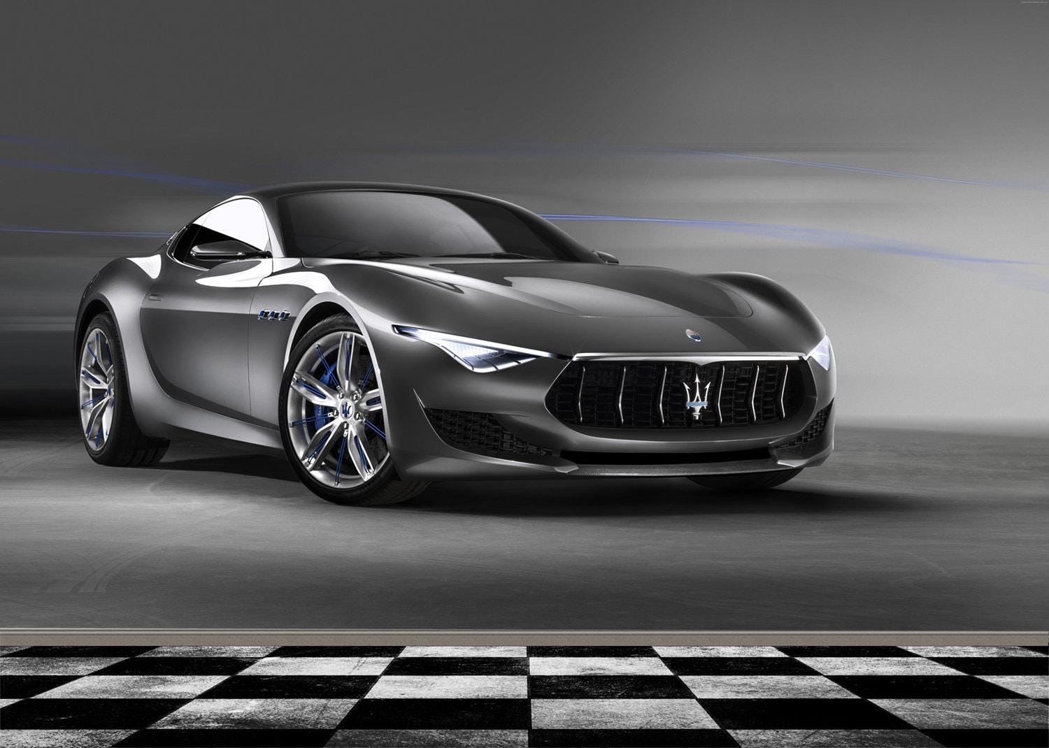 1500x1070 Luxury Maserati Sports Car Wallpaper Mural, Modern Racing Car Decor, for Office, Bedroom, Garage