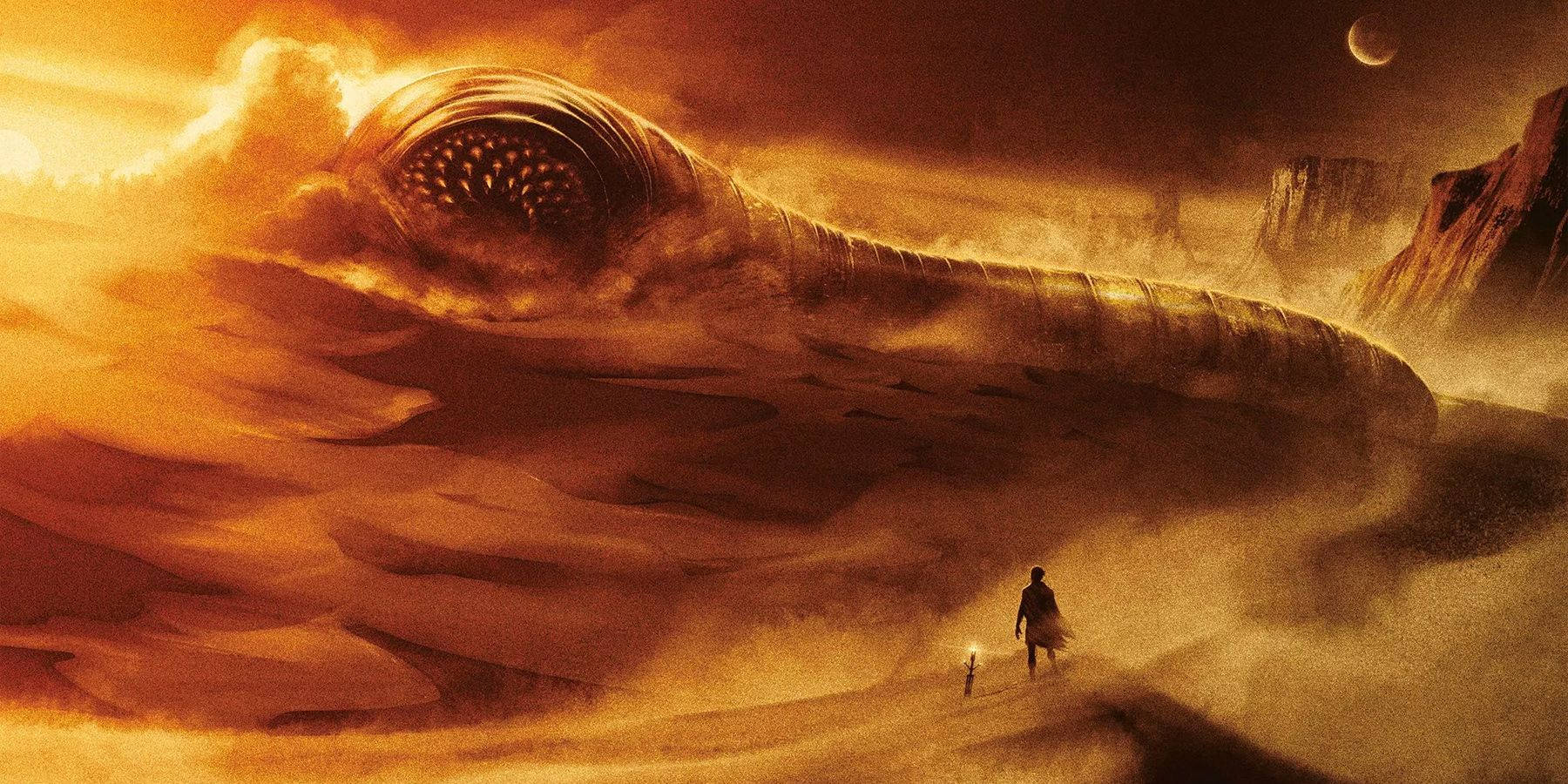 1800x900 Download Dune Submerging Sandworm Wallpaper