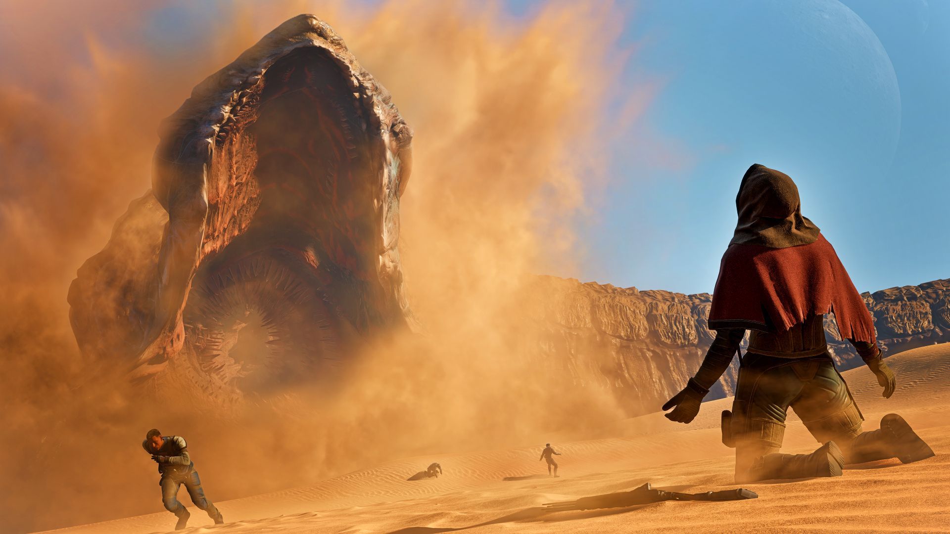 1920x1080 Dune: Awakening Player Manages A Sandworm Escape So Jaw Dropping Even The MMO's Devs Are Impressed: Yes, I Pissed My Pants, Yes, My Stillsuit Saved The Piss