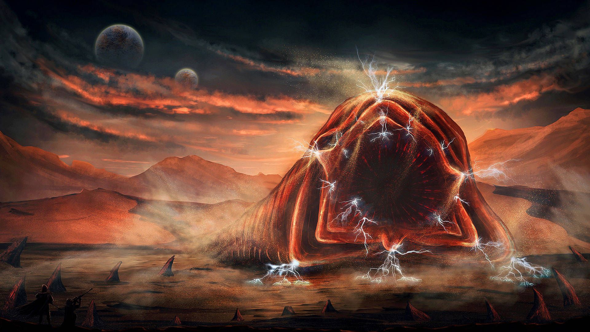1920x1080 Download Dune Lightning Sandworm Wallpaper